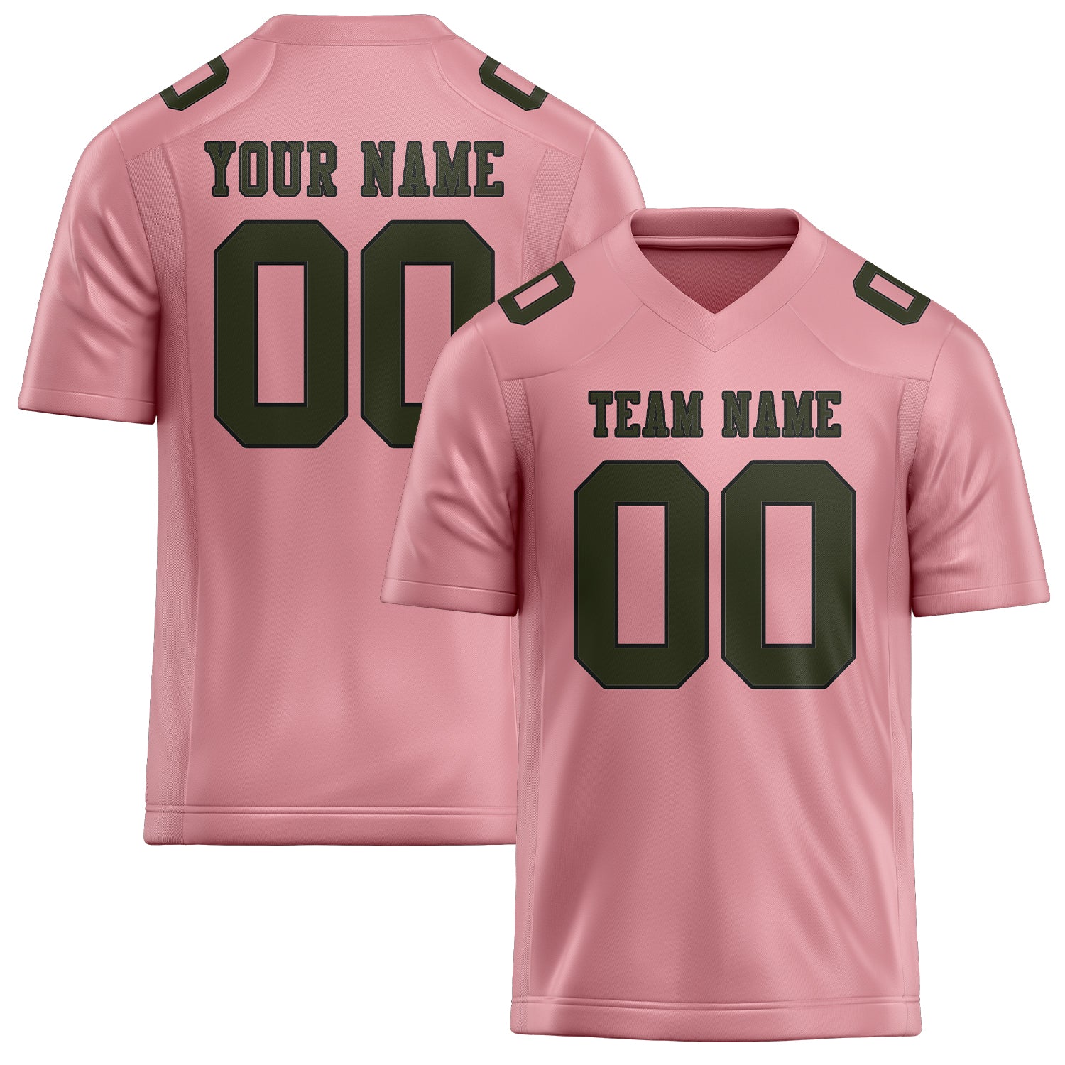 Custom Light Pink Olive Football Jersey