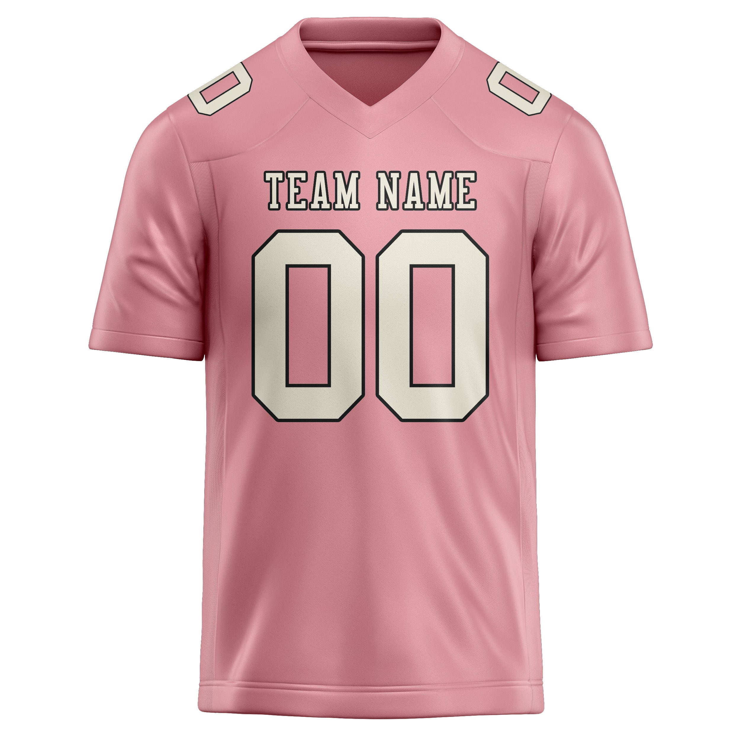 Custom Light Pink Cream Football Jersey