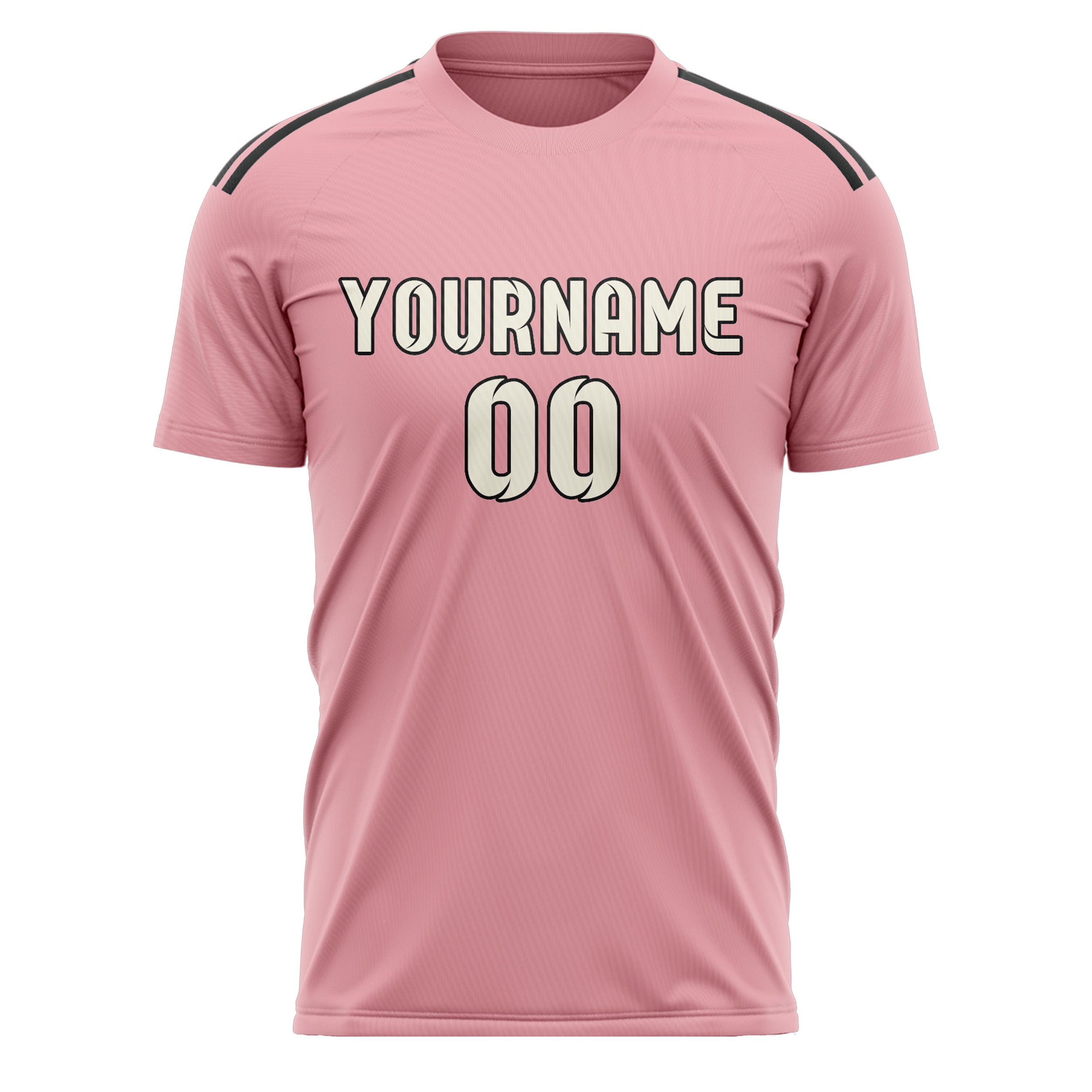 Custom Light Pink Cream Soccer Jersey