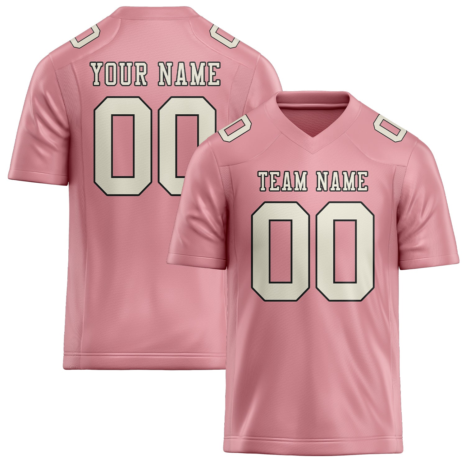 Custom Light Pink Cream Football Jersey