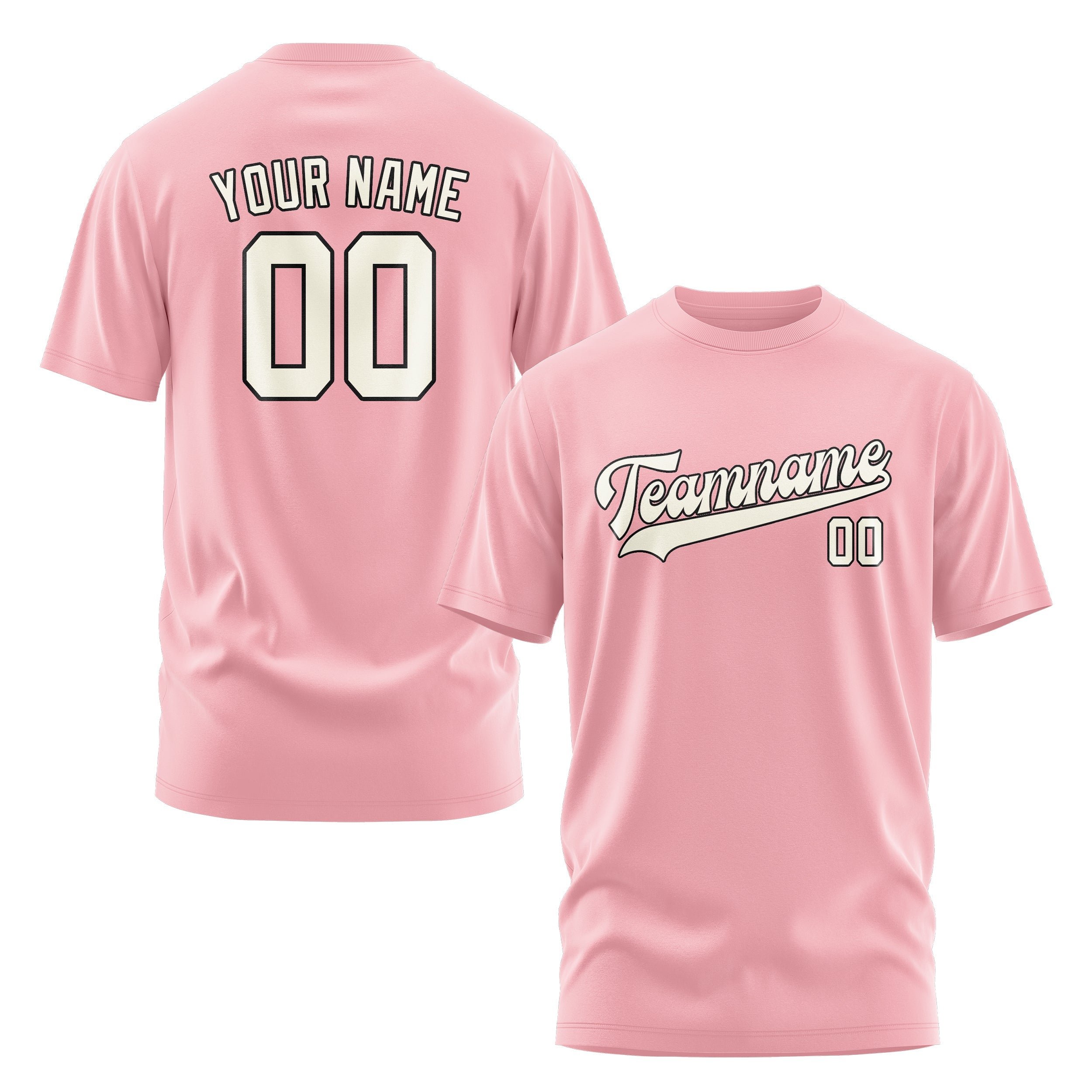 Custom Light Pink Cream T-Shirt