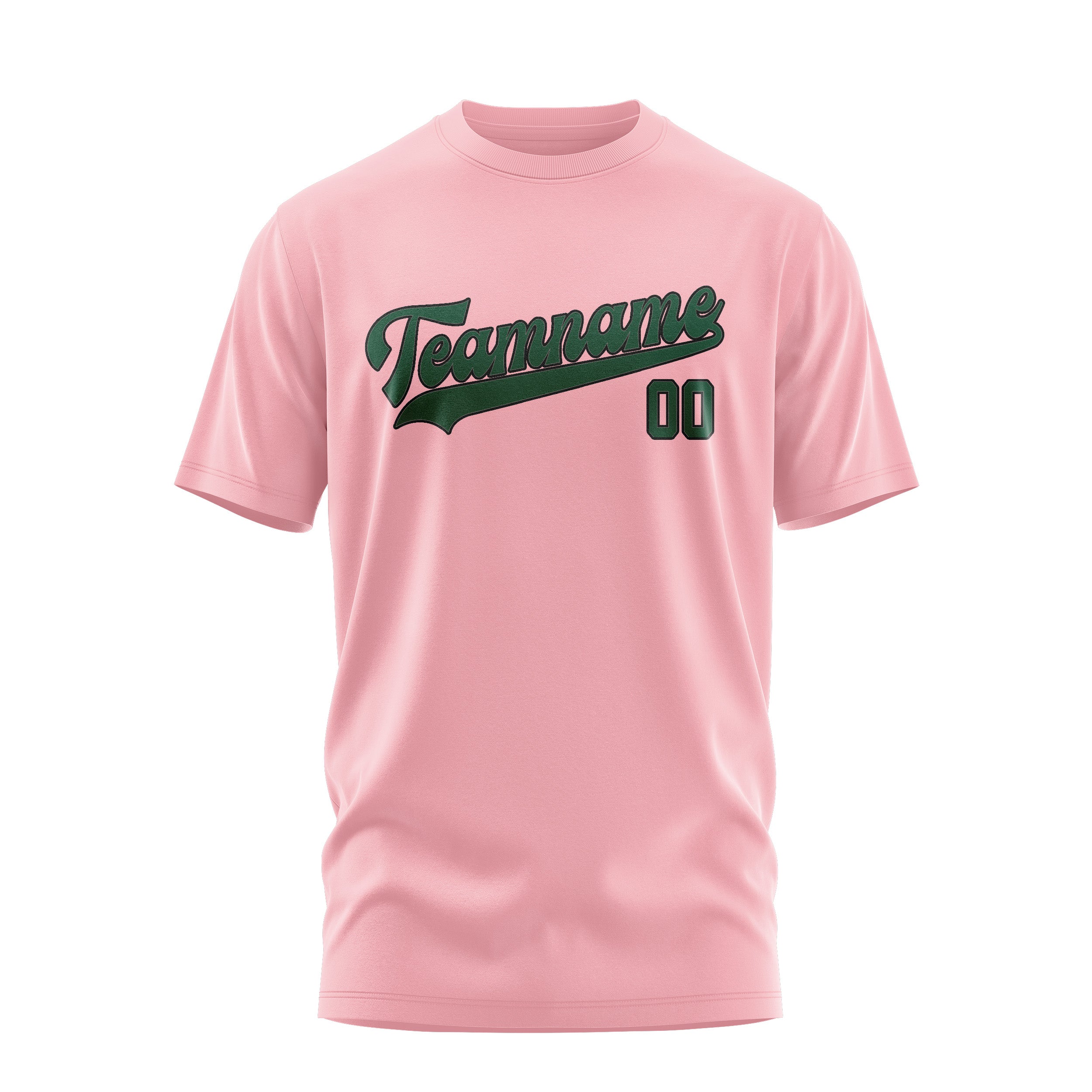 Custom Light Pink Green T-Shirt