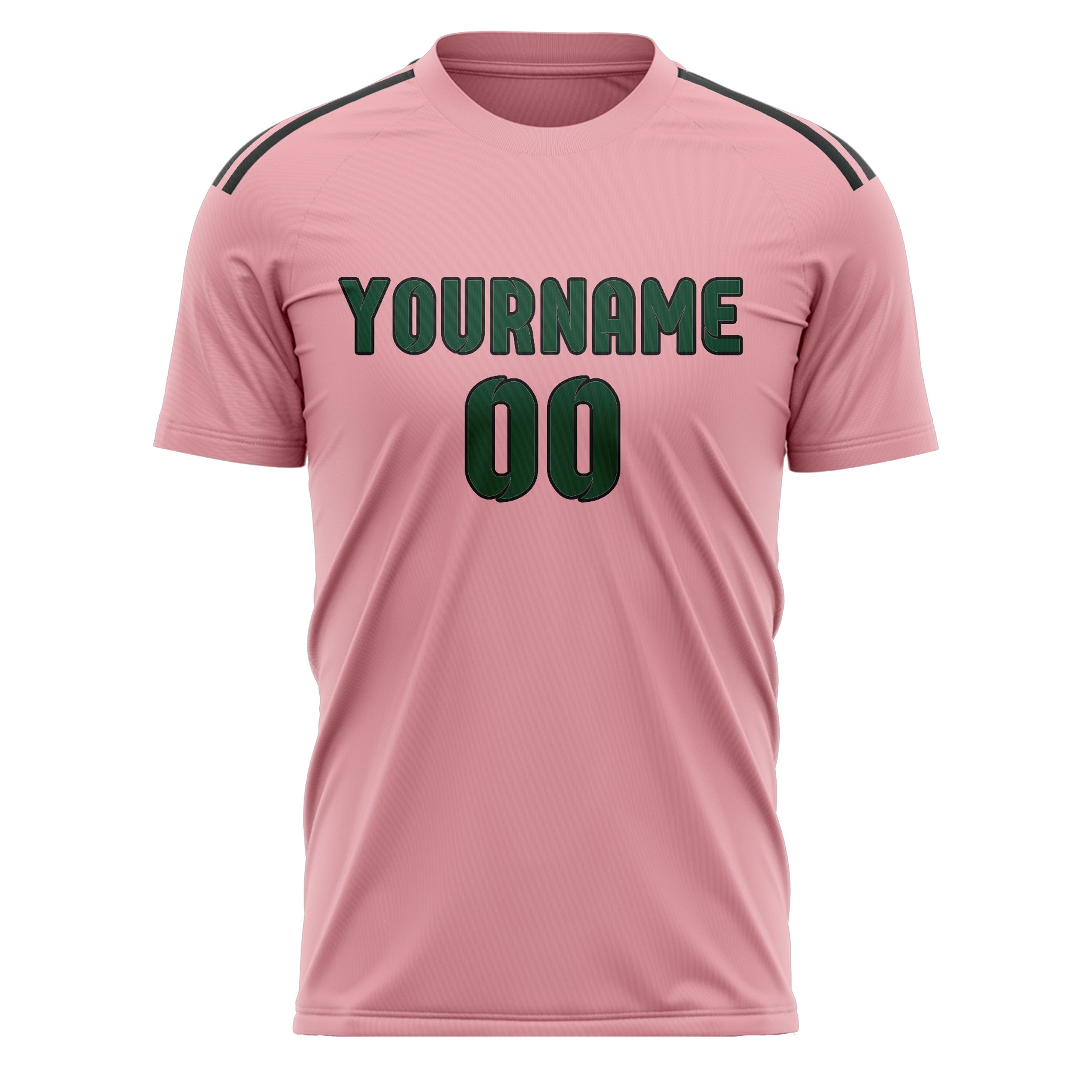Custom Light Pink Green Soccer Jersey