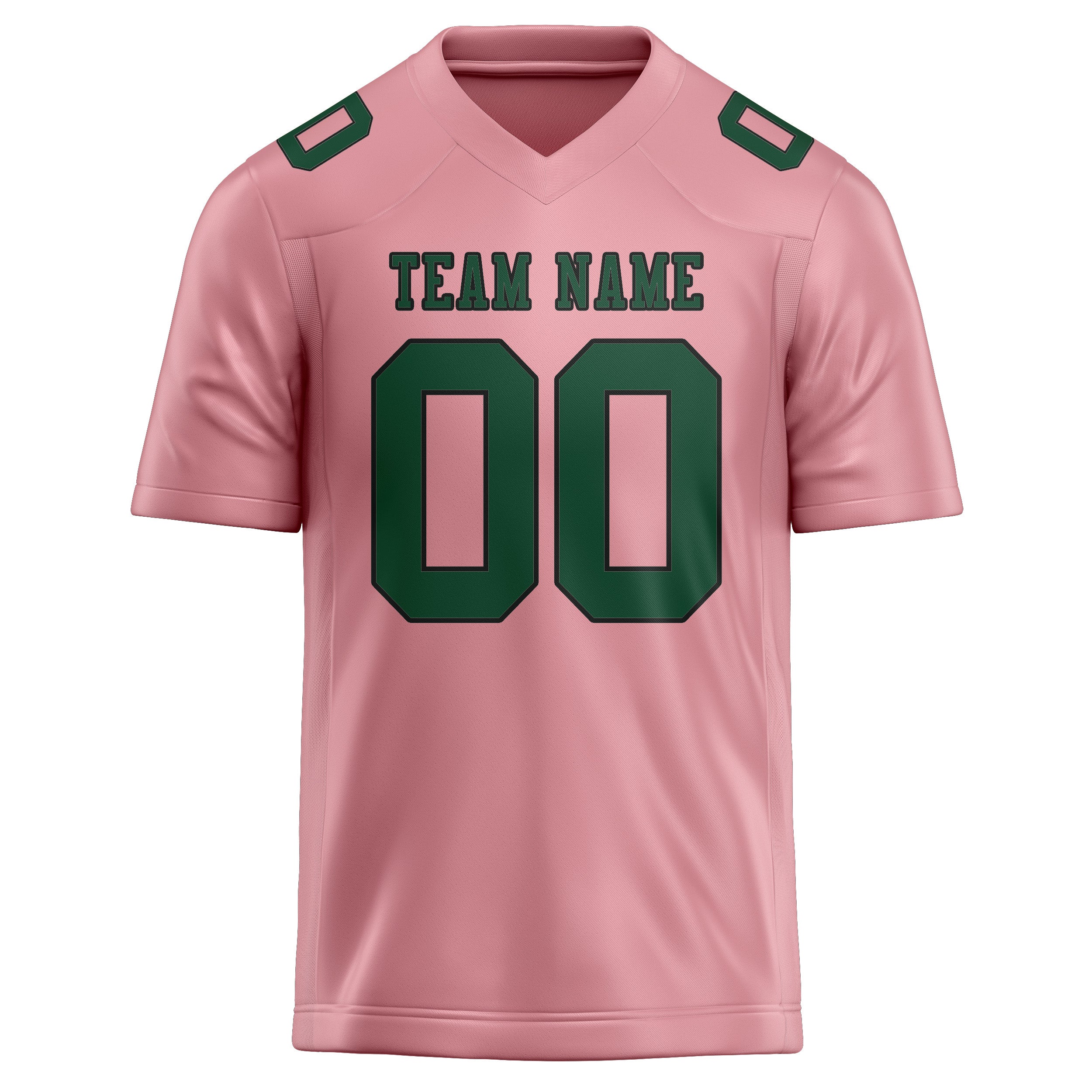 Custom Light Pink Green Football Jersey