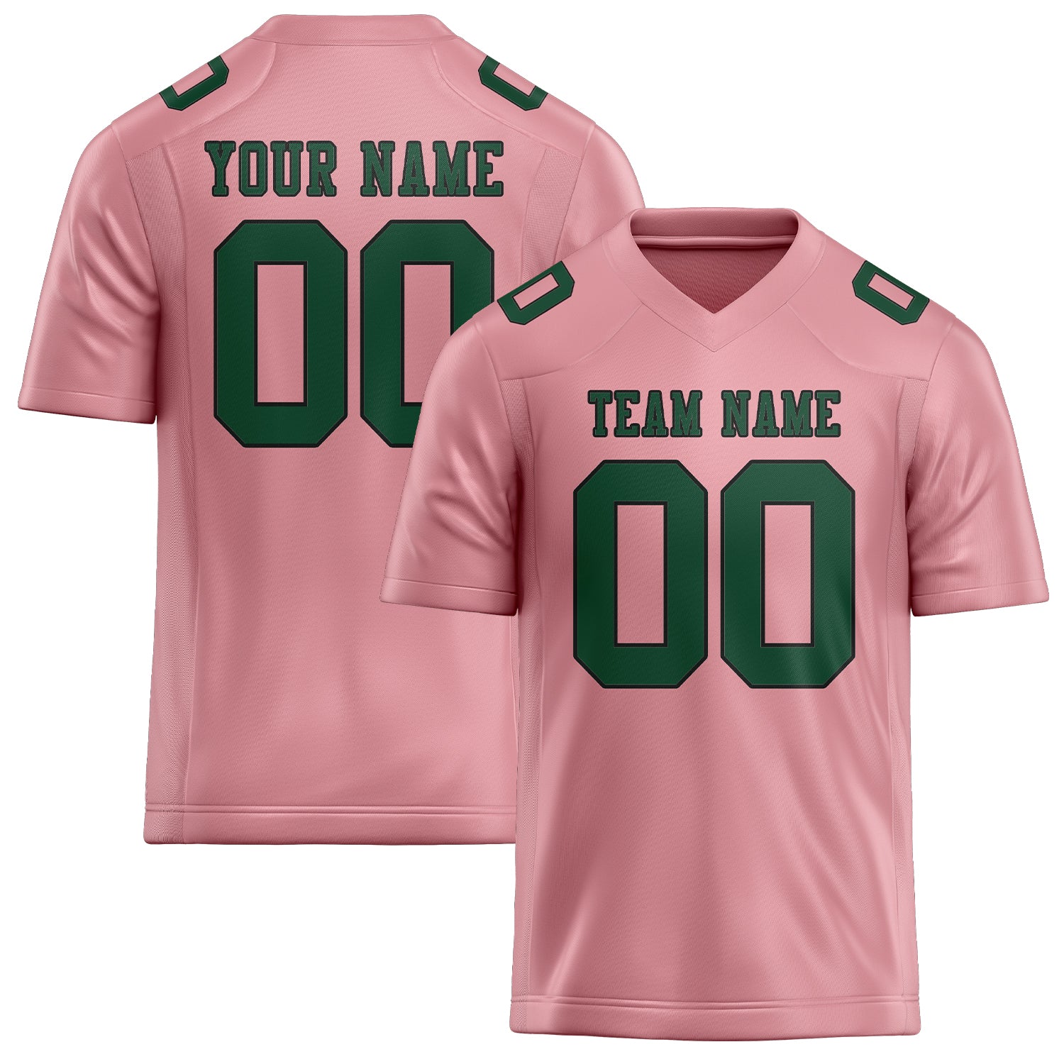 Custom Light Pink Green Football Jersey