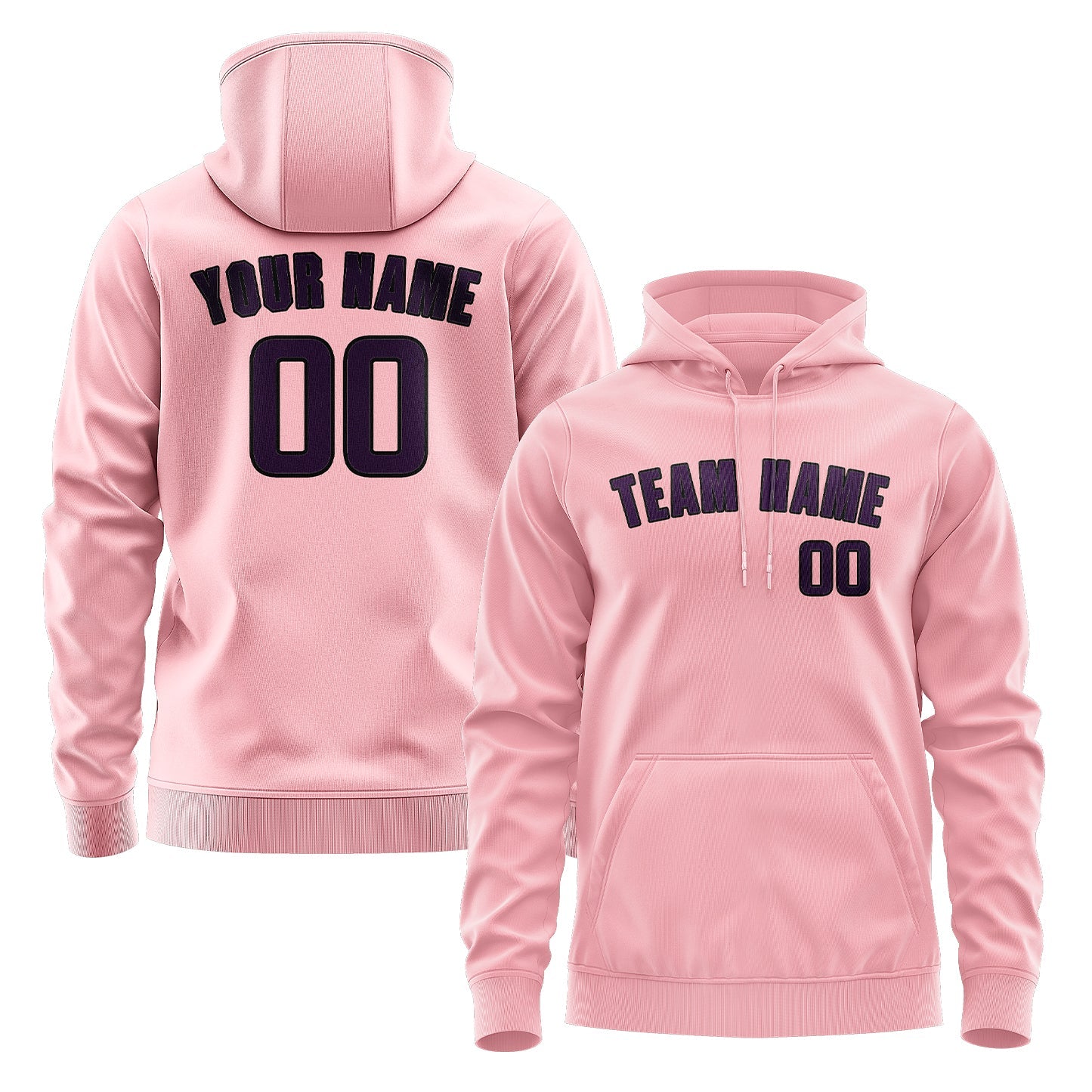 Custom Light Pink Purple Hoodie
