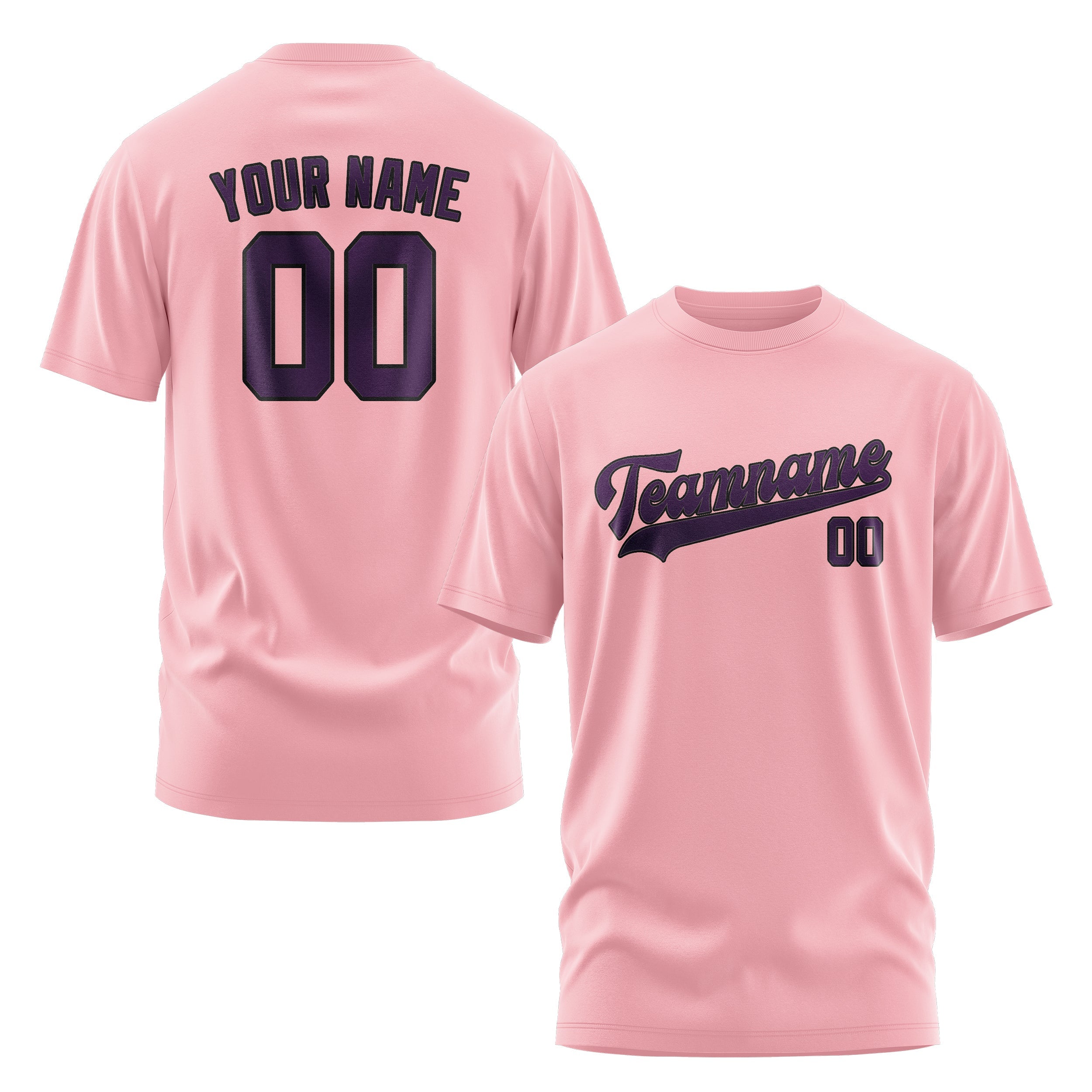 Custom Light Pink Purple T-Shirt