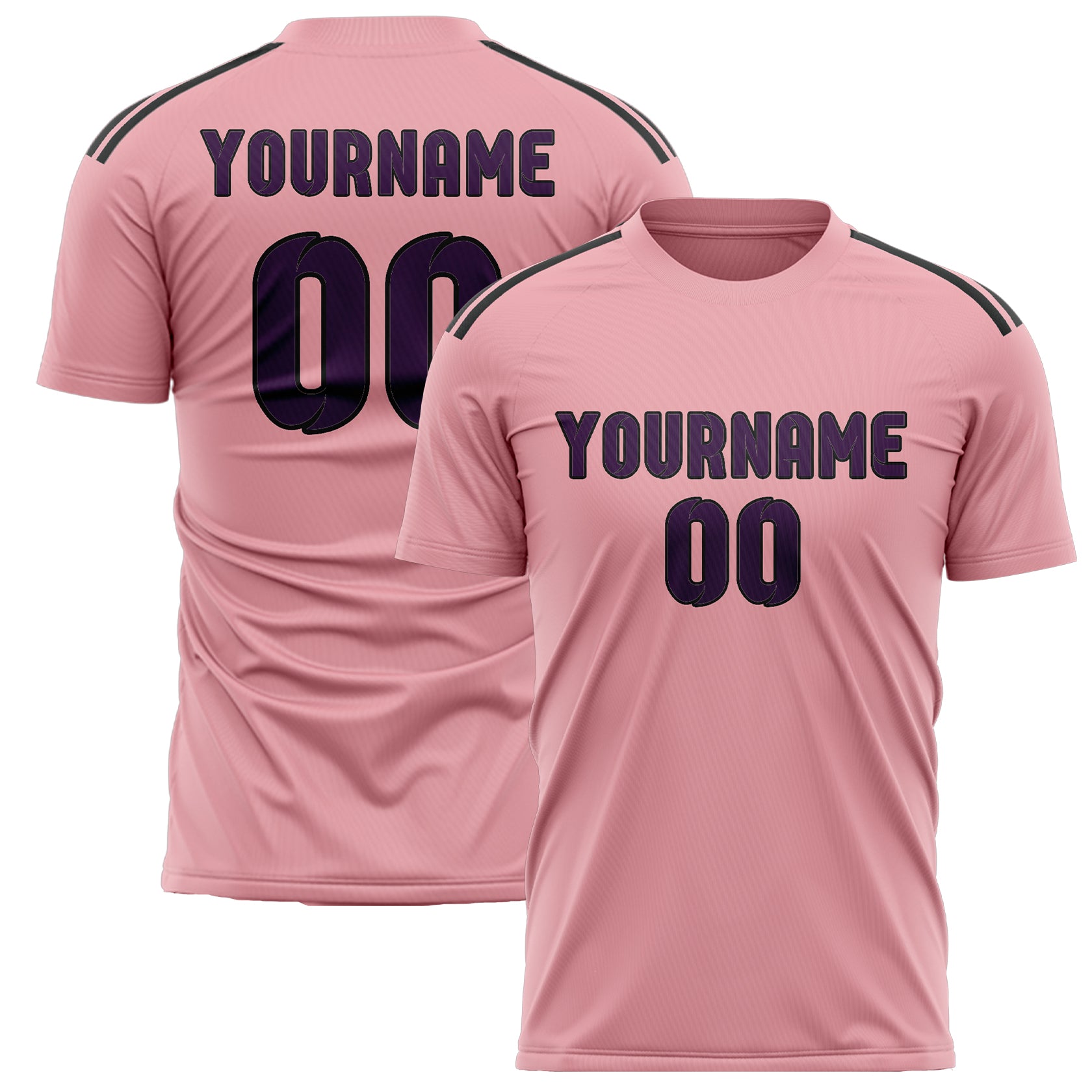 Custom Light Pink Purple Soccer Jersey
