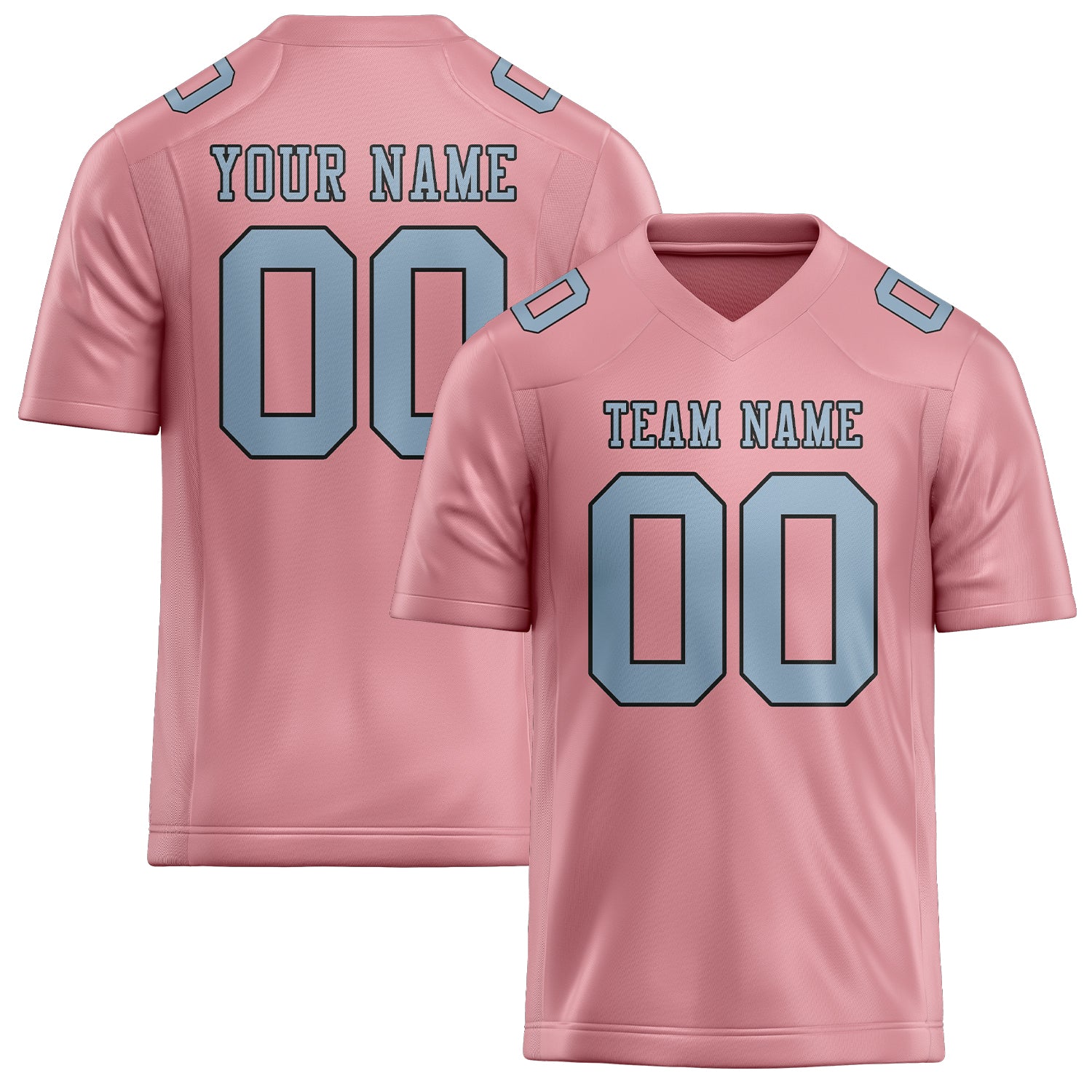 Custom Light Pink Light Blue Football Jersey