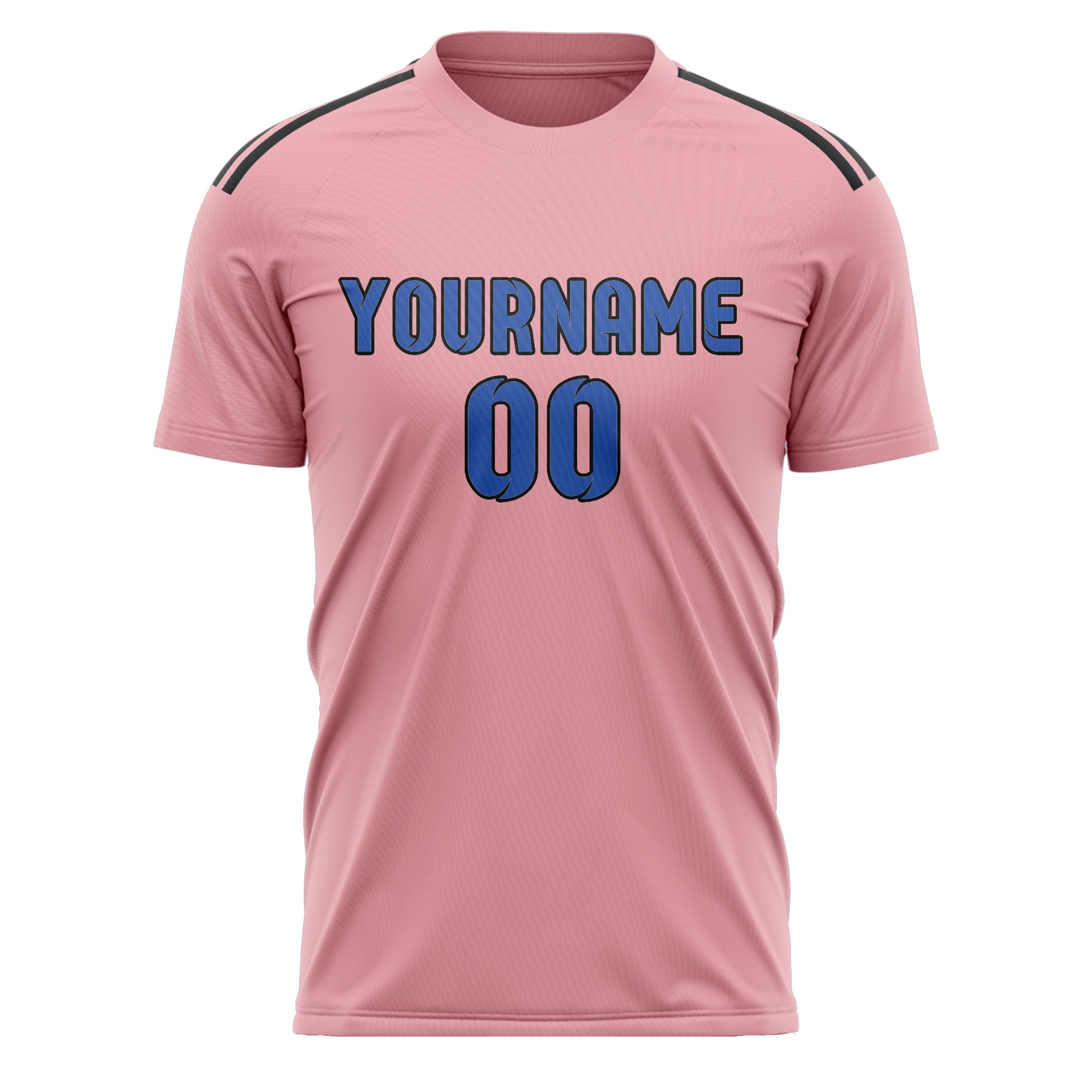 Custom Light Pink Sky Blue Soccer Jersey