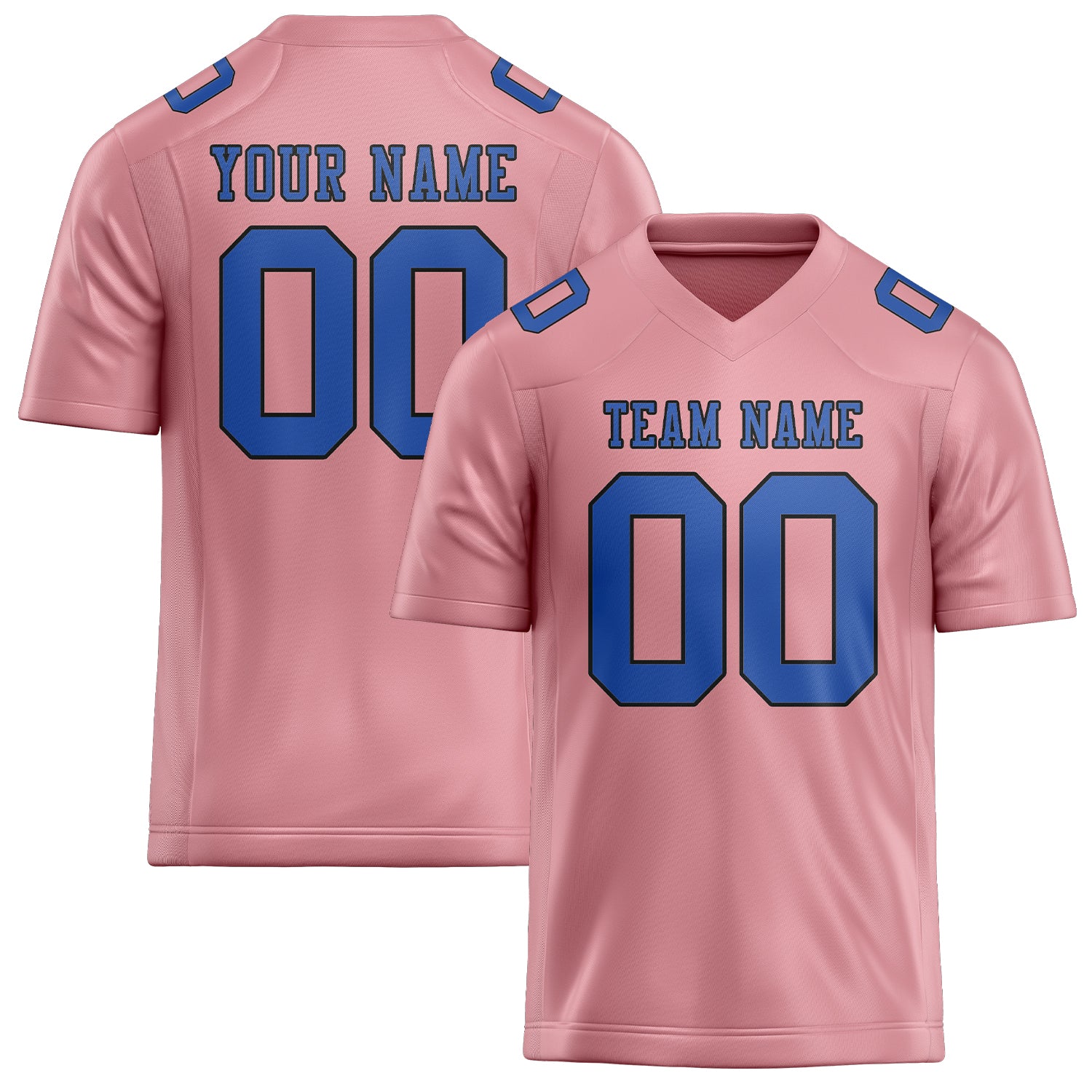 Custom Light Pink Sky Blue Football Jersey