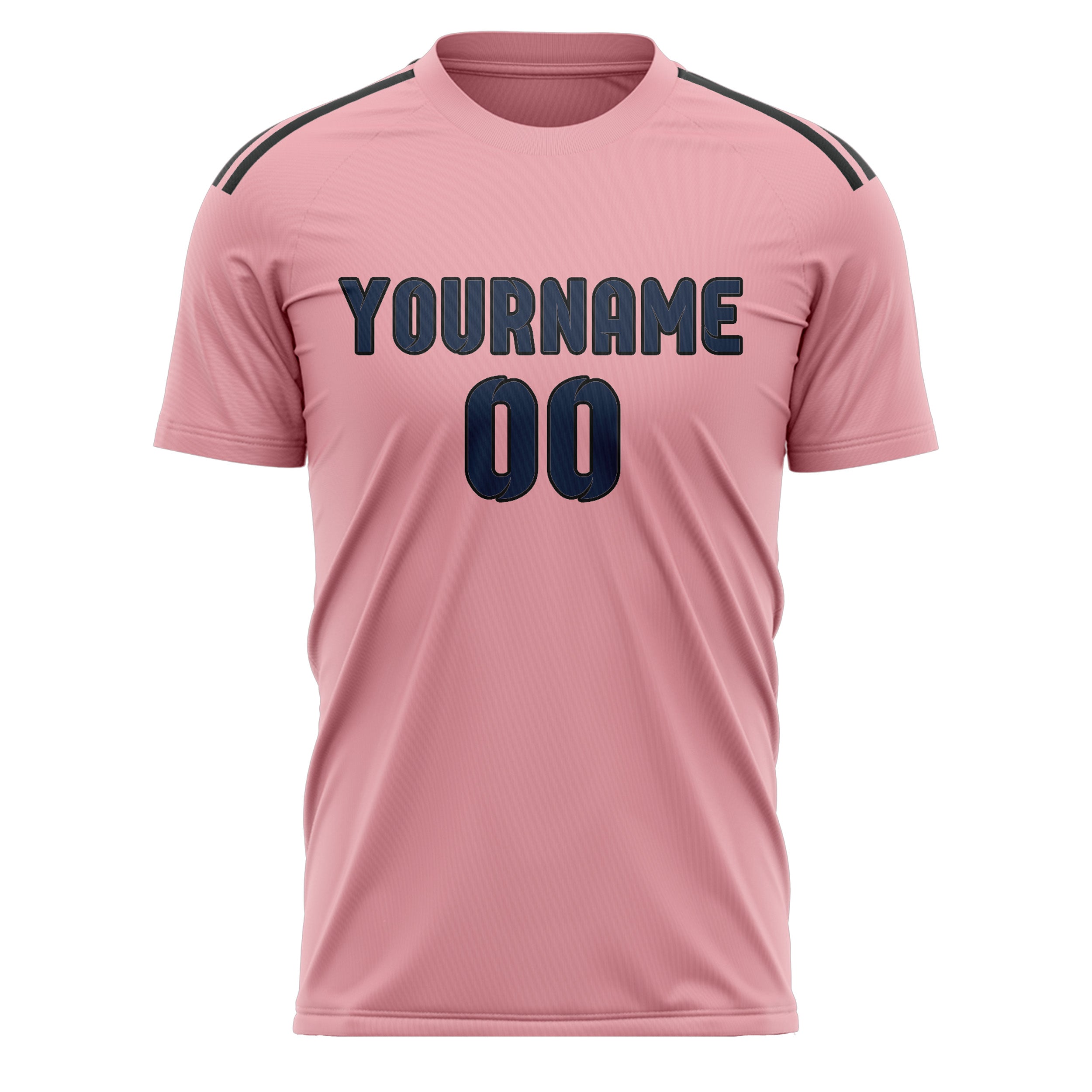 Custom Light Pink Blue Soccer Jersey