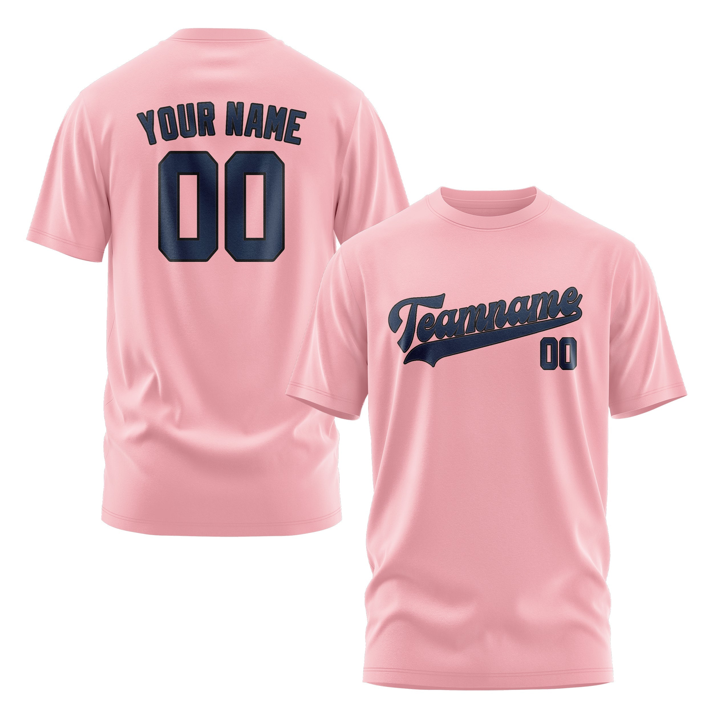 Custom Light Pink Blue T-Shirt
