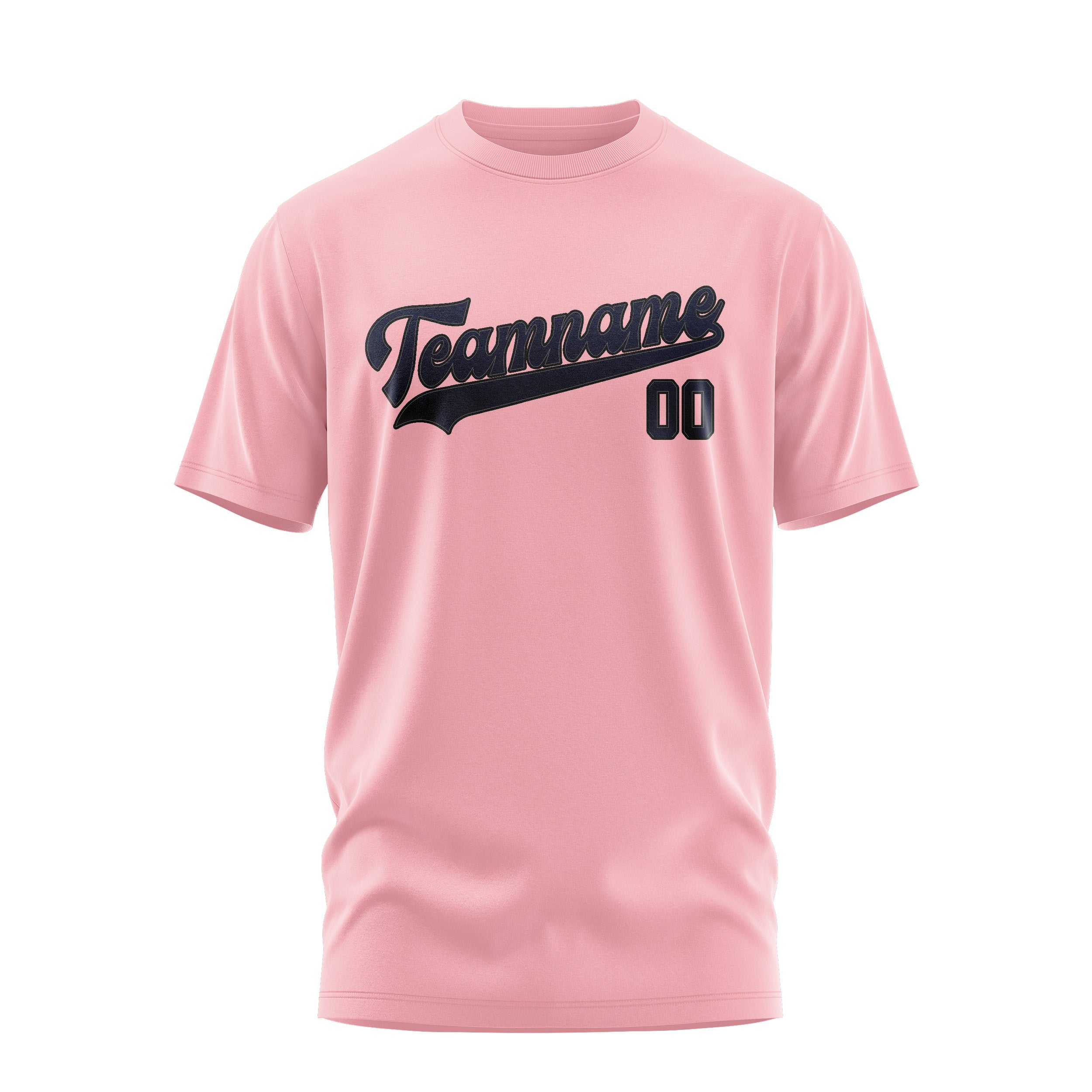 Custom Light Pink Navy T-Shirt