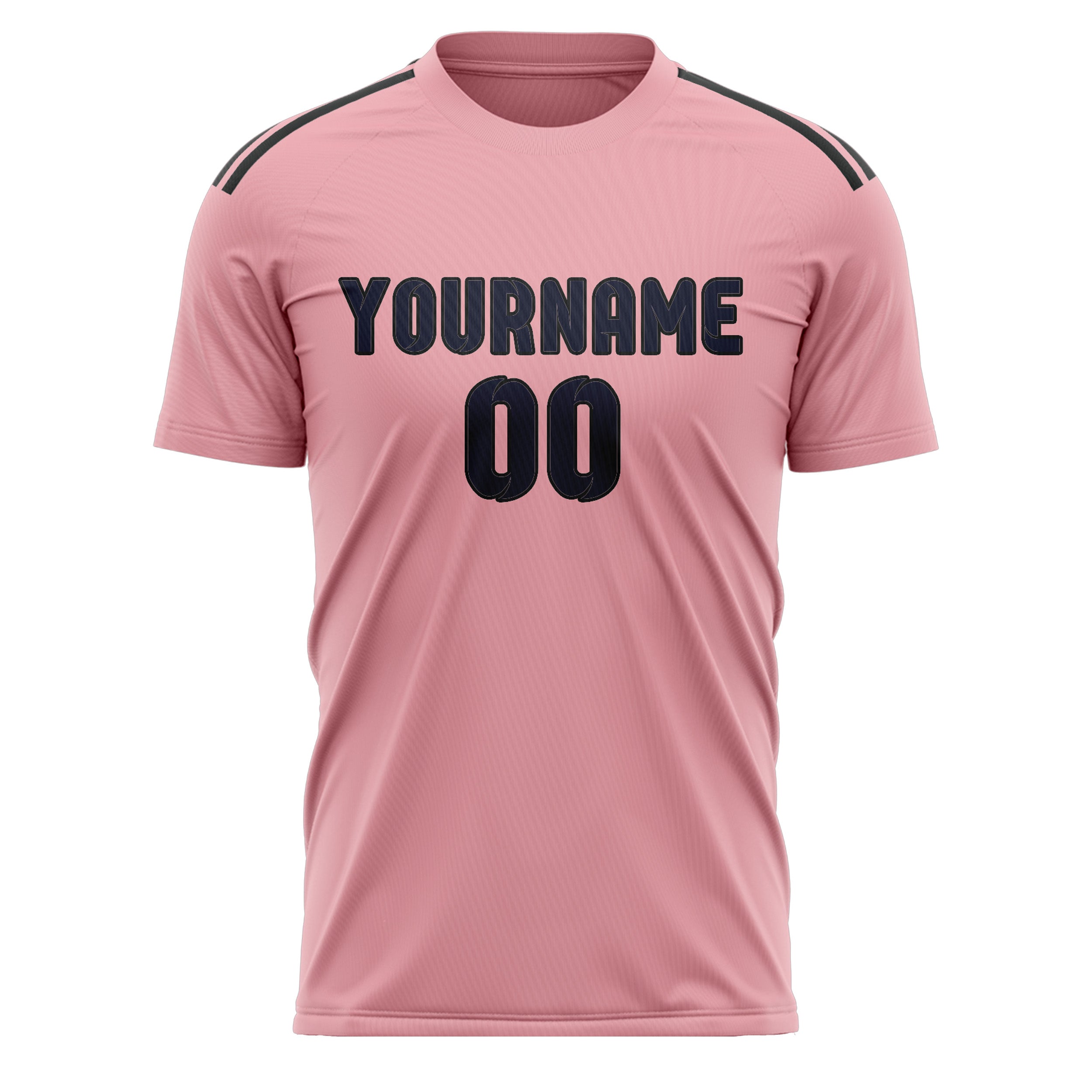 Custom Light Pink Navy Soccer Jersey
