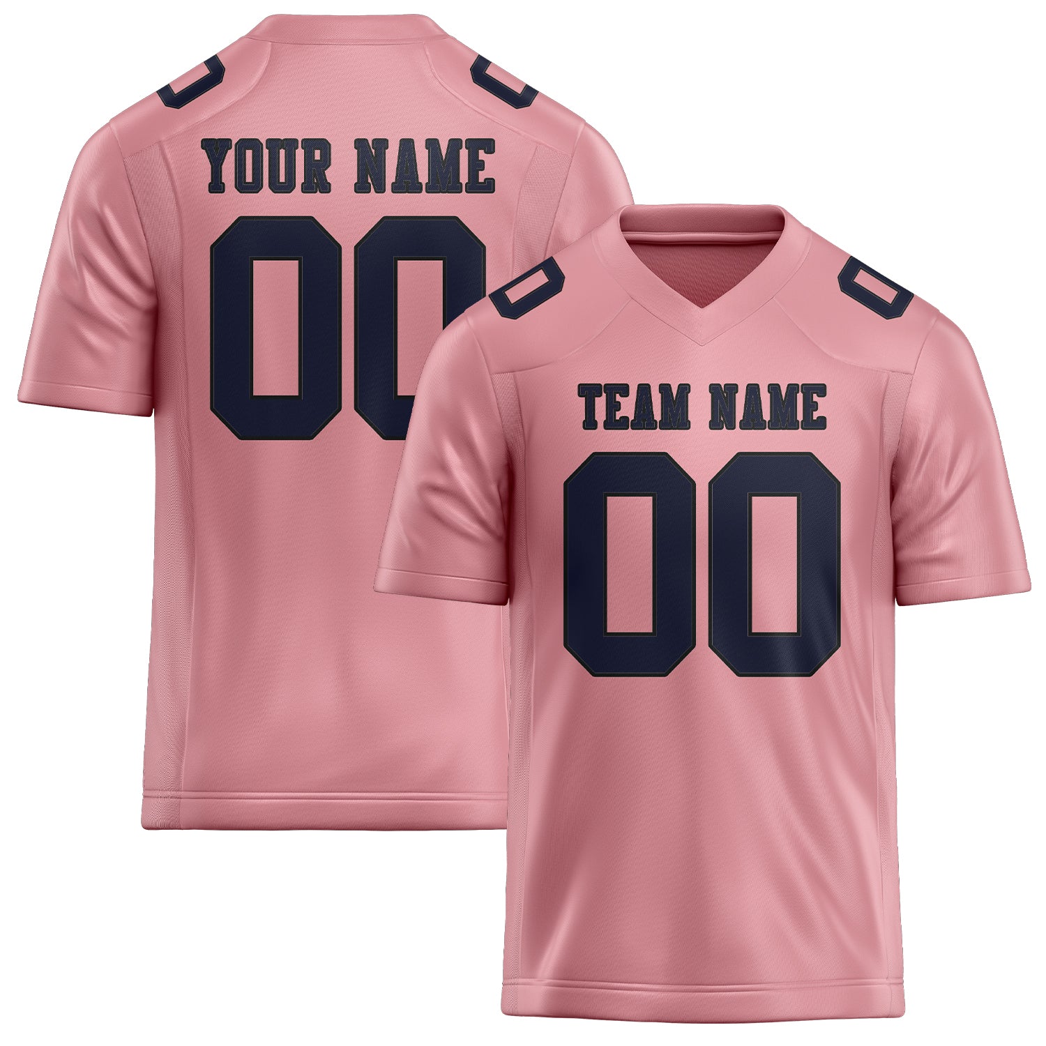 Custom Light Pink Navy Football Jersey
