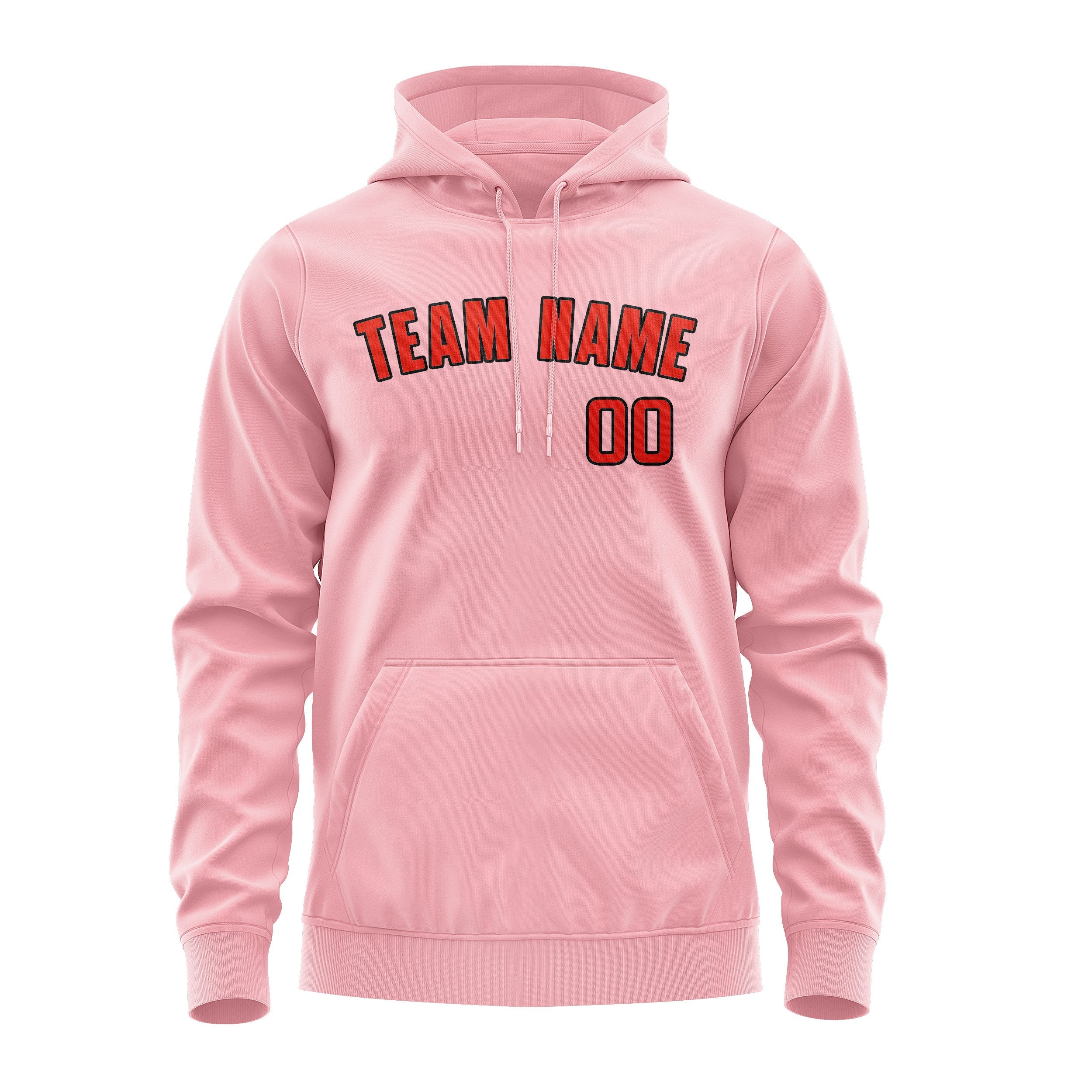 Custom Light Pink Orange Red Hoodie