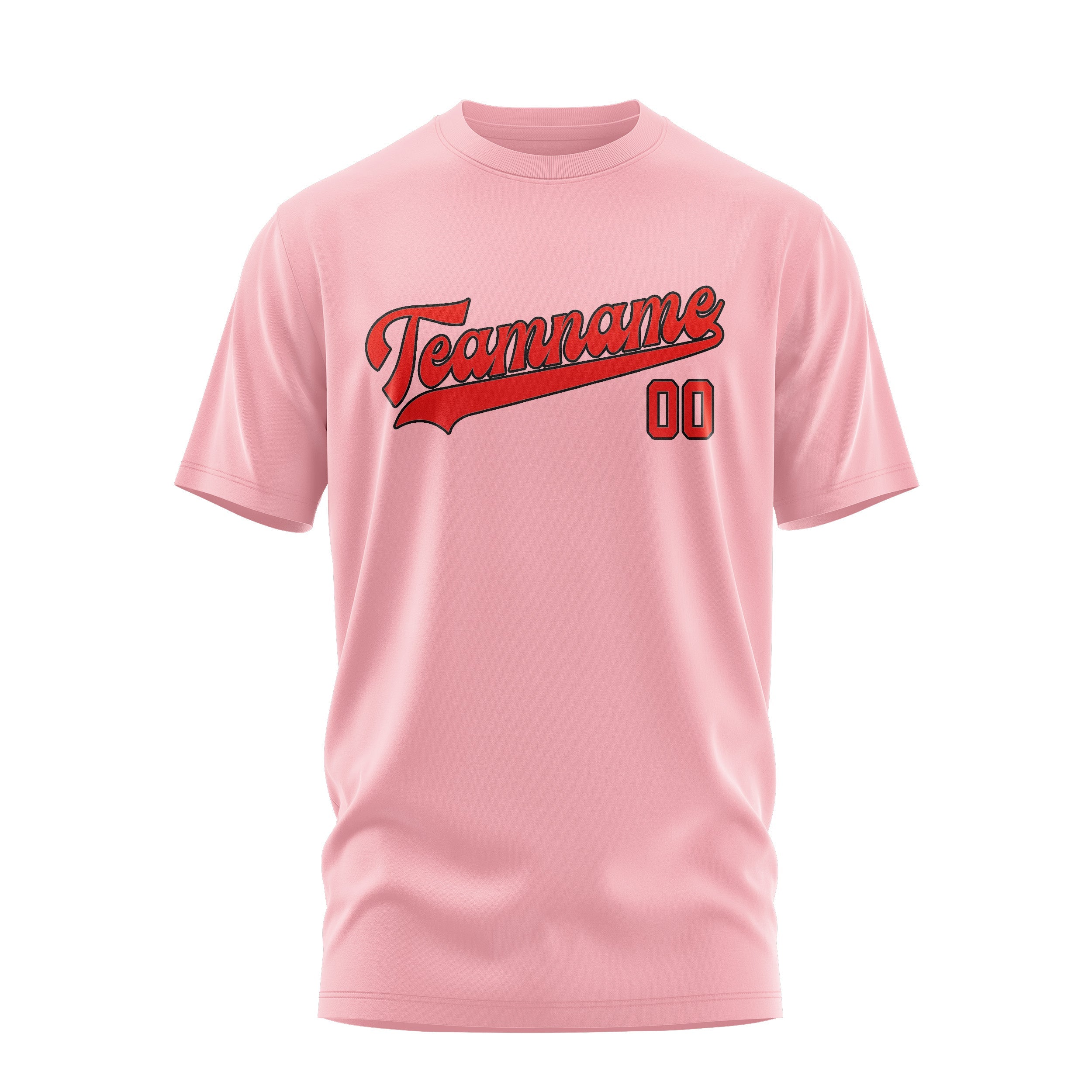 Custom Light Pink Orange Red T-Shirt