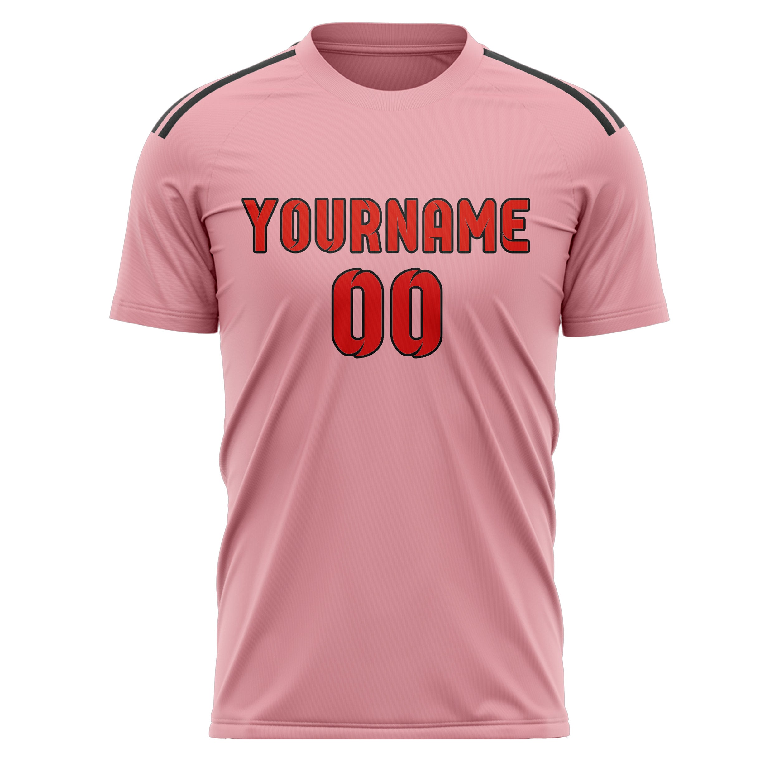Custom Light Pink Orange Red Soccer Jersey
