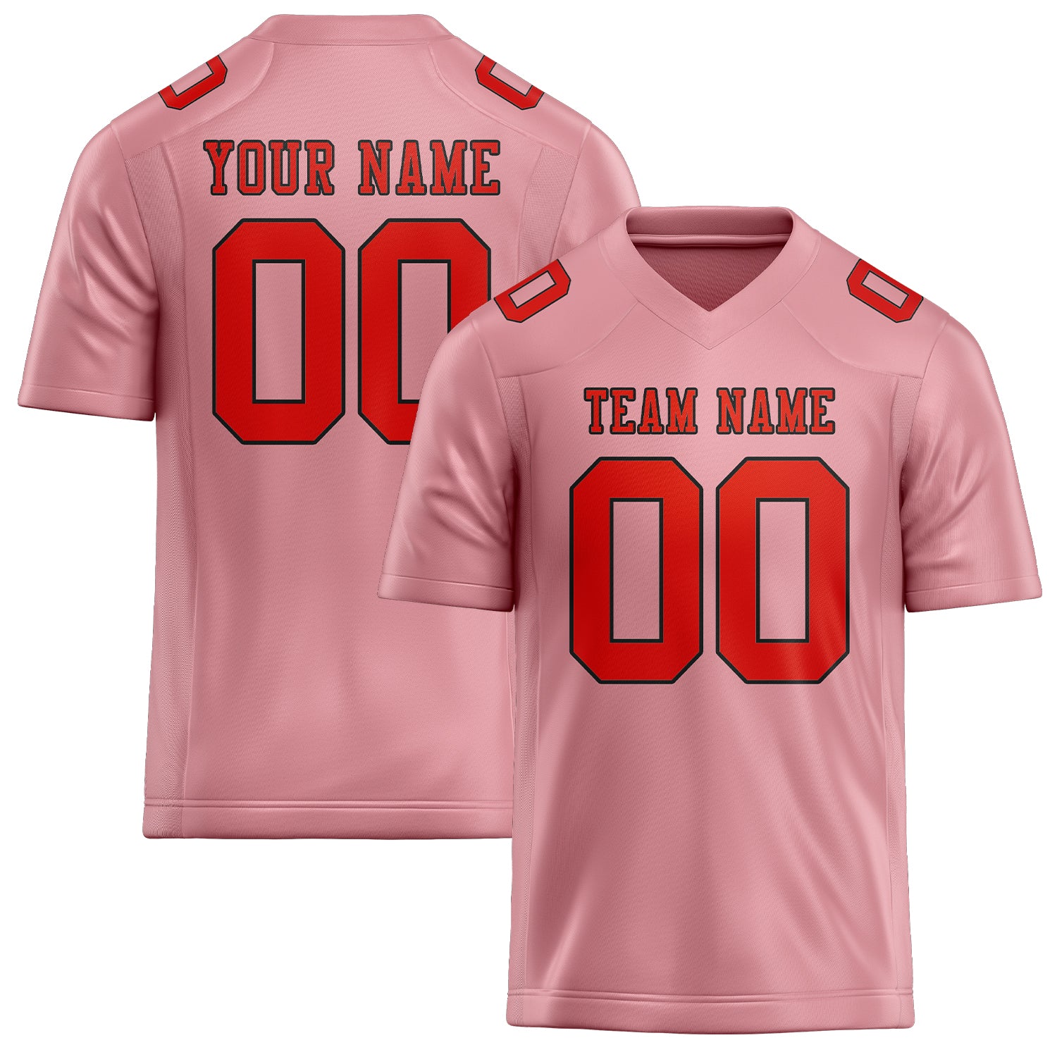 Custom Light Pink Orange Red Football Jersey
