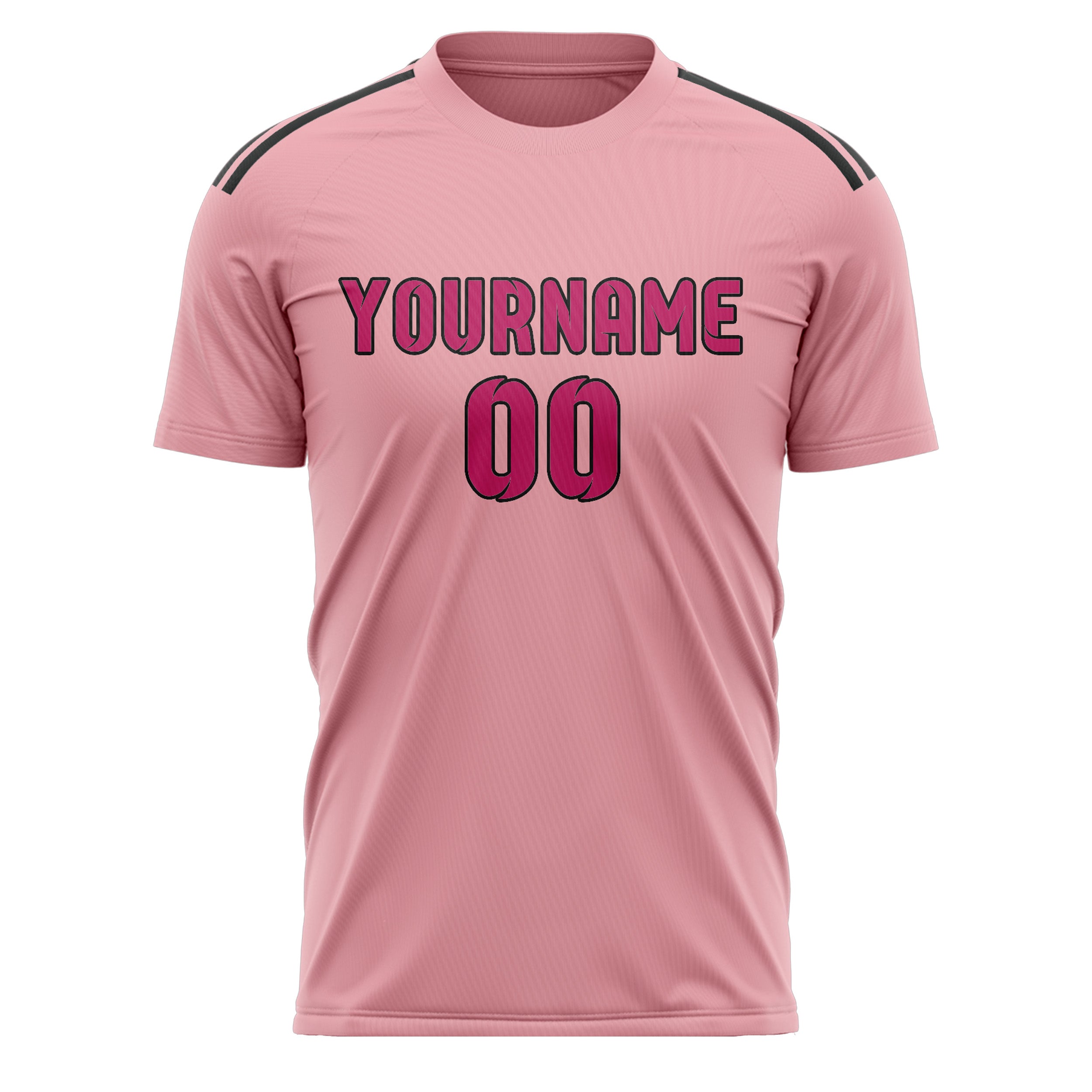 Custom Light Pink Pink Soccer Jersey