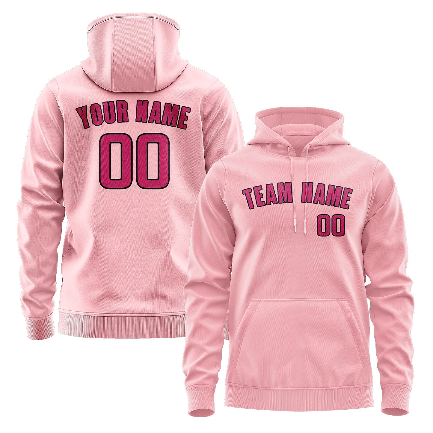 Custom Light Pink Pink Hoodie