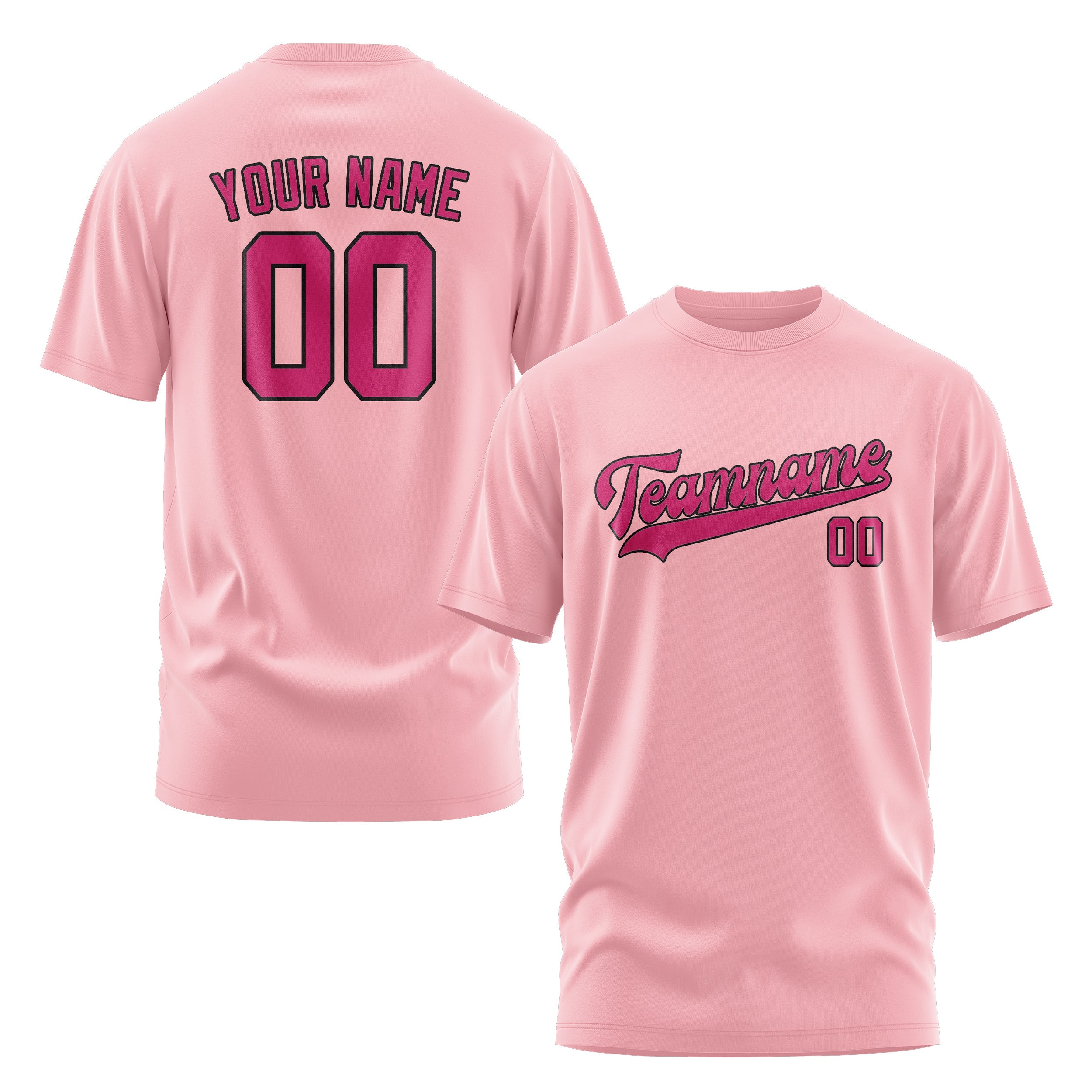 Custom Light Pink Pink T-Shirt
