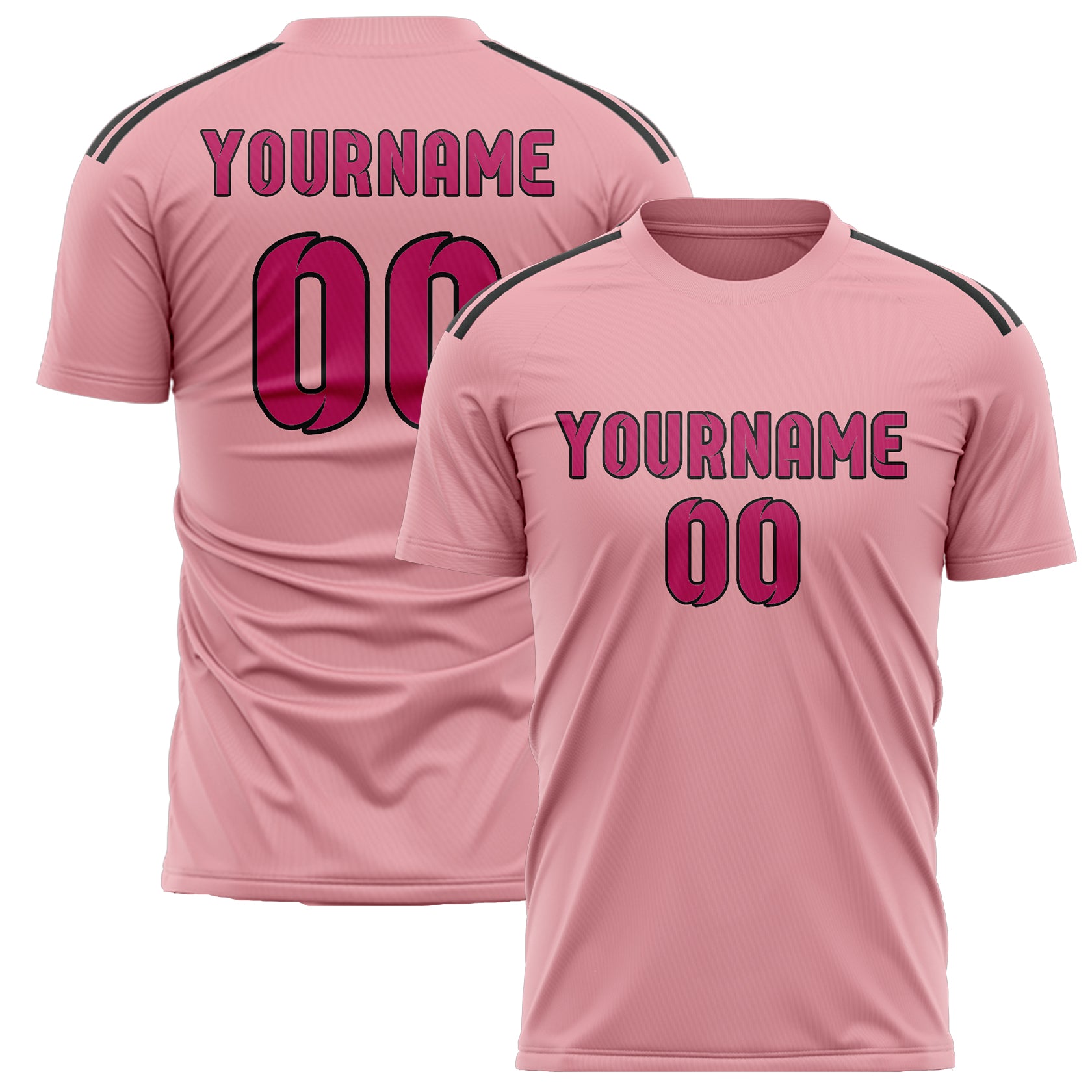 Custom Light Pink Pink Soccer Jersey