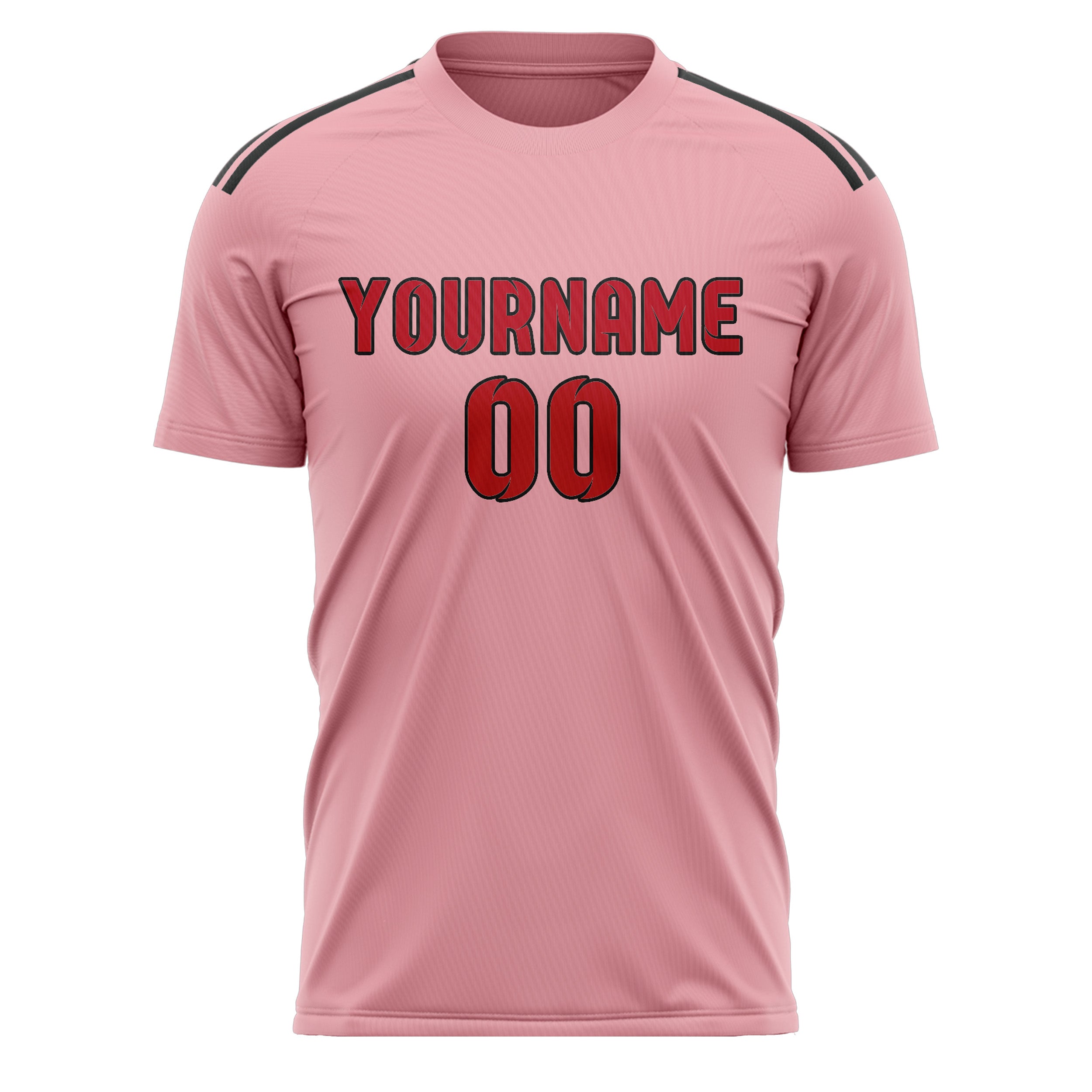 Custom Light Pink Red Soccer Jersey