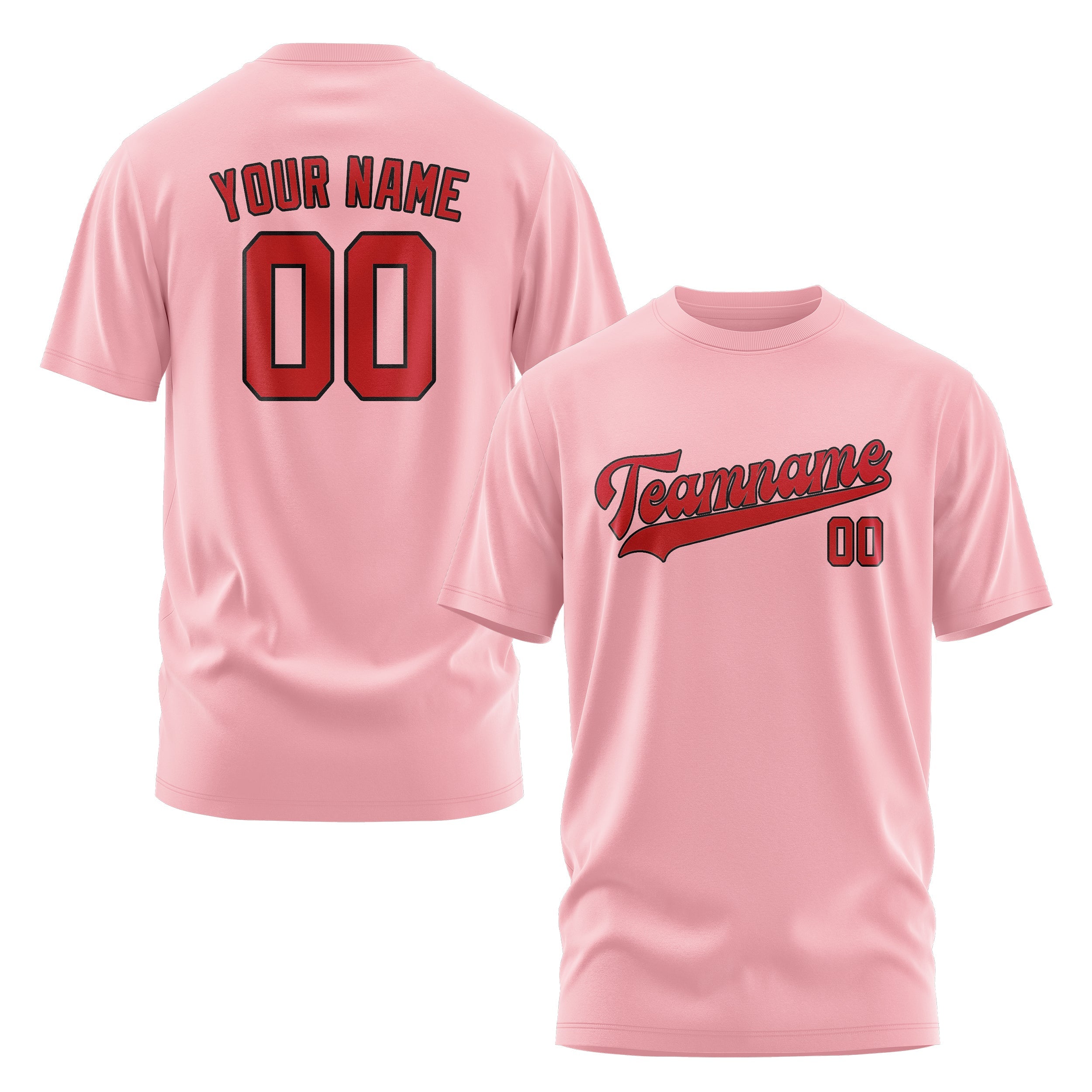Custom Light Pink Red T-Shirt