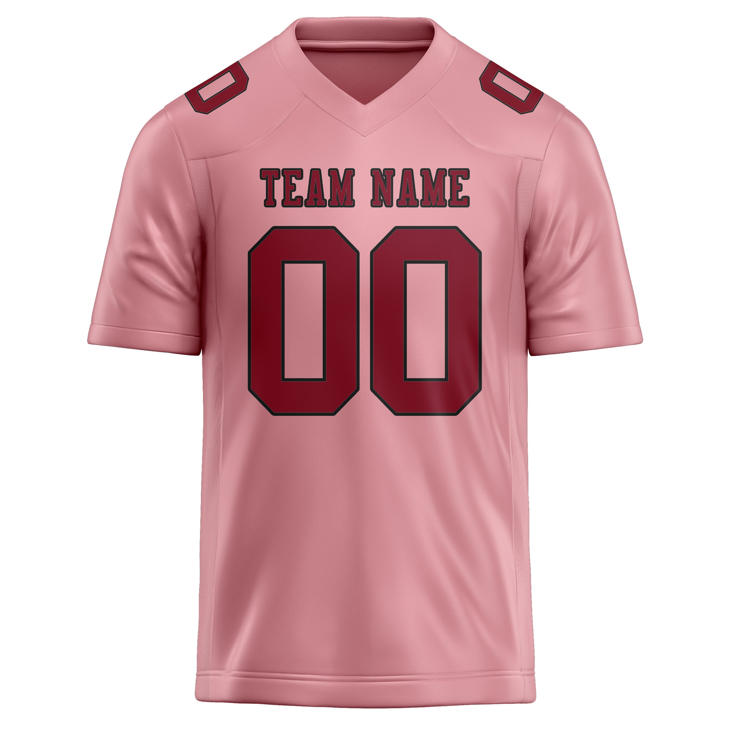 Custom Light Pink Crimson Red Football Jersey