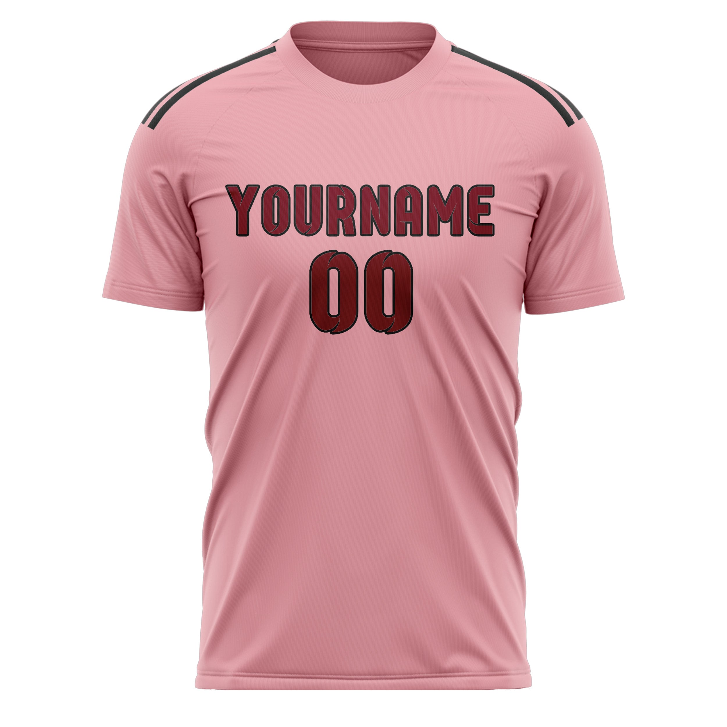Custom Light Pink Crimson Red Soccer Jersey