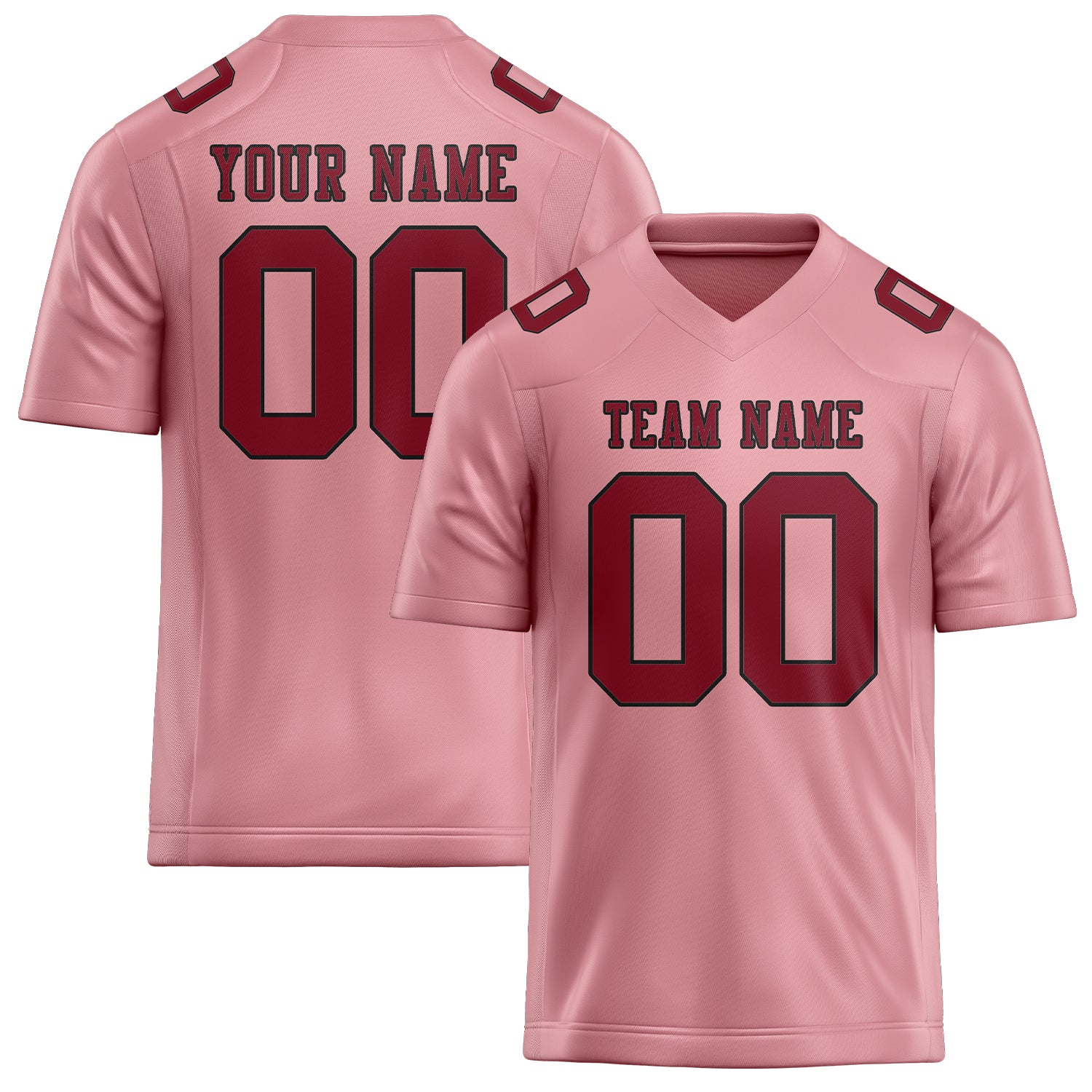 Custom Light Pink Crimson Red Football Jersey