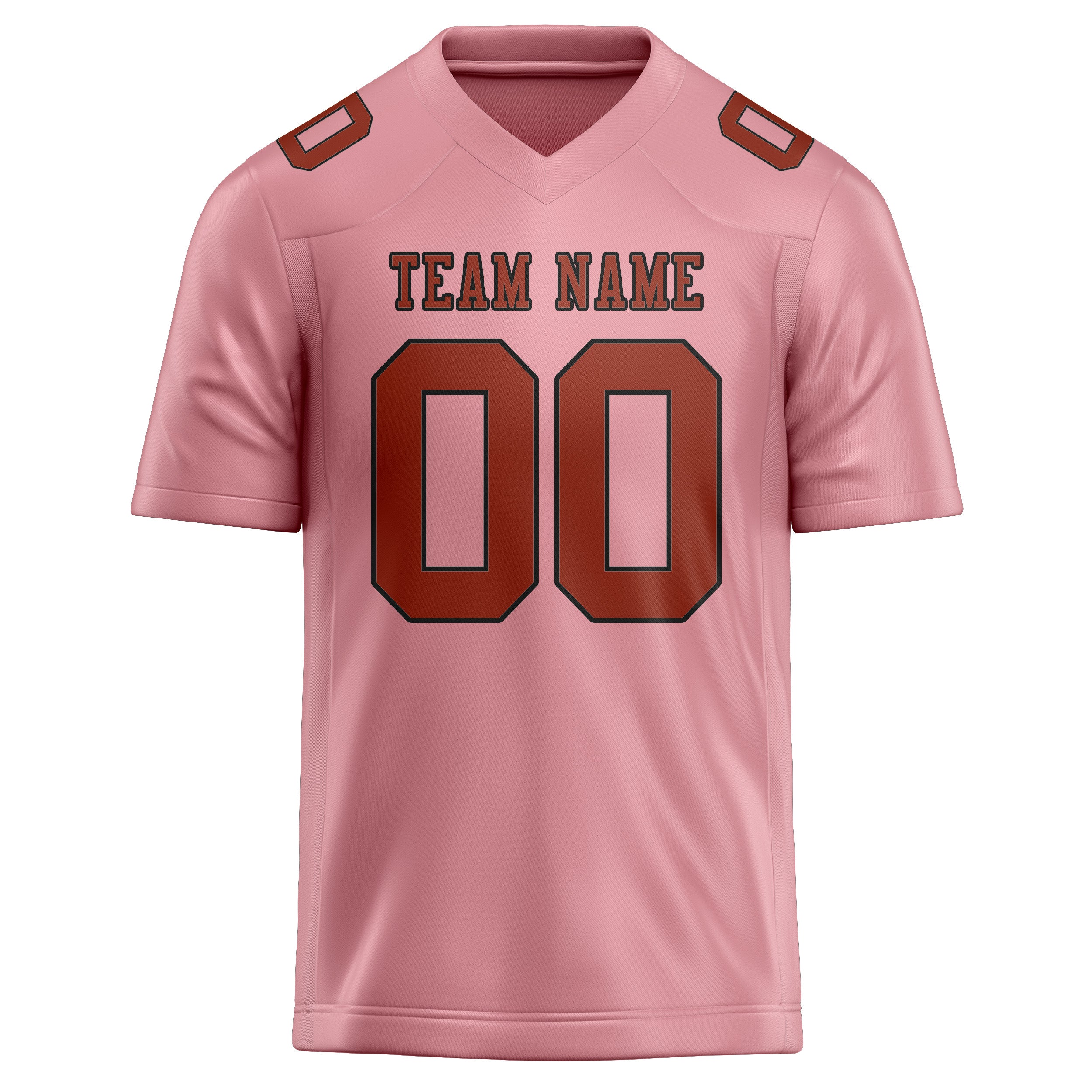 Custom Light Pink Coral Red Football Jersey