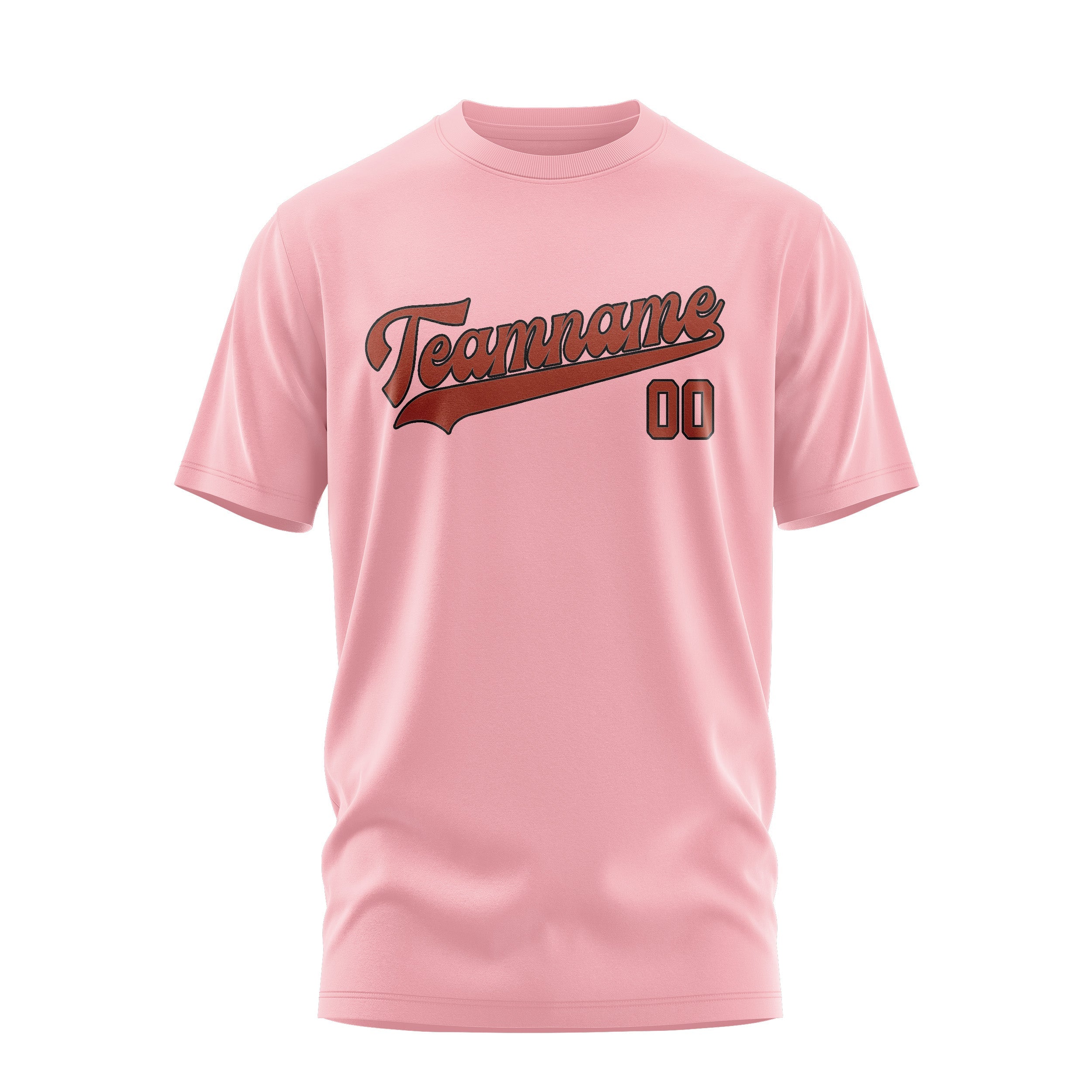 Custom Light Pink Coral Red T-Shirt
