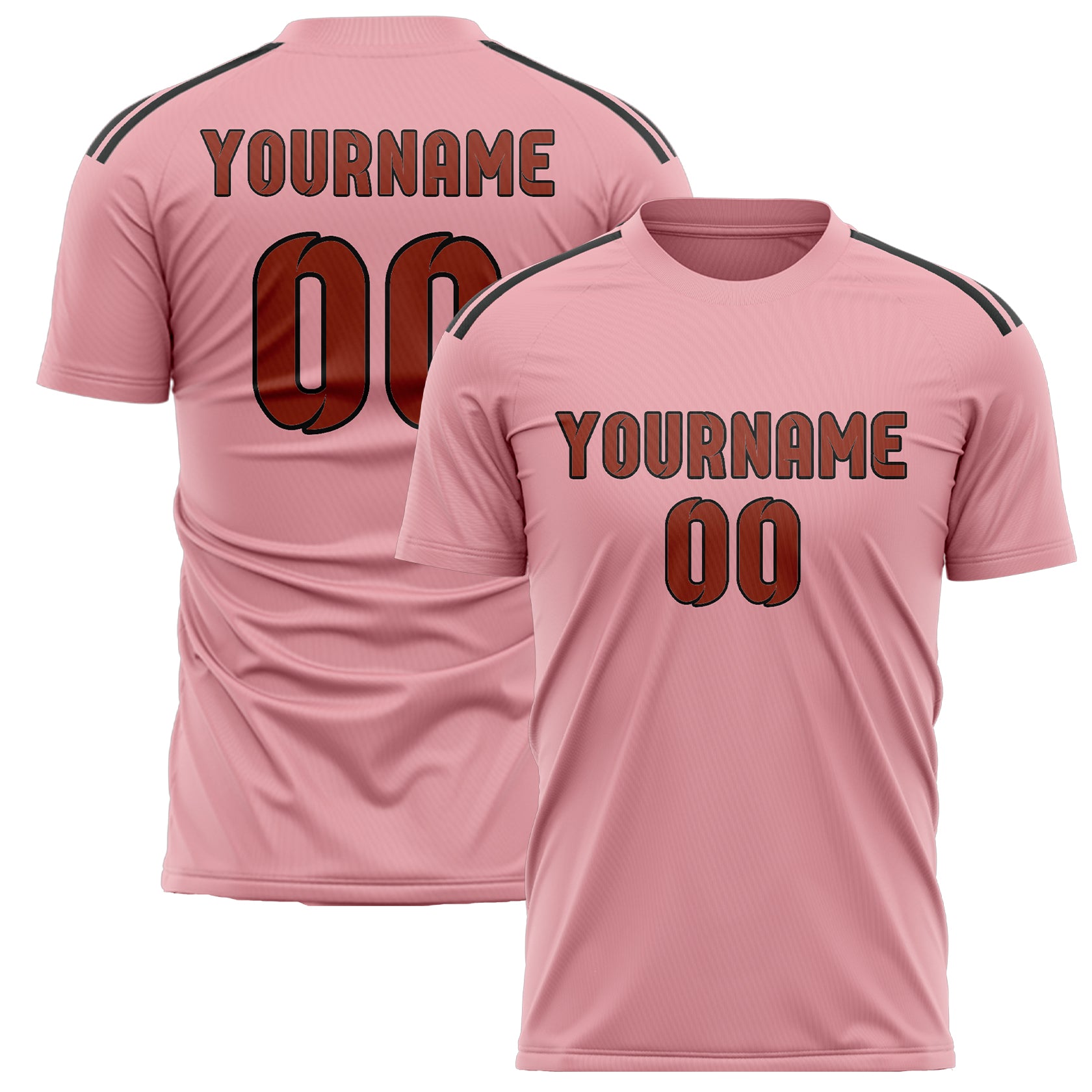 Custom Light Pink Coral Red Soccer Jersey