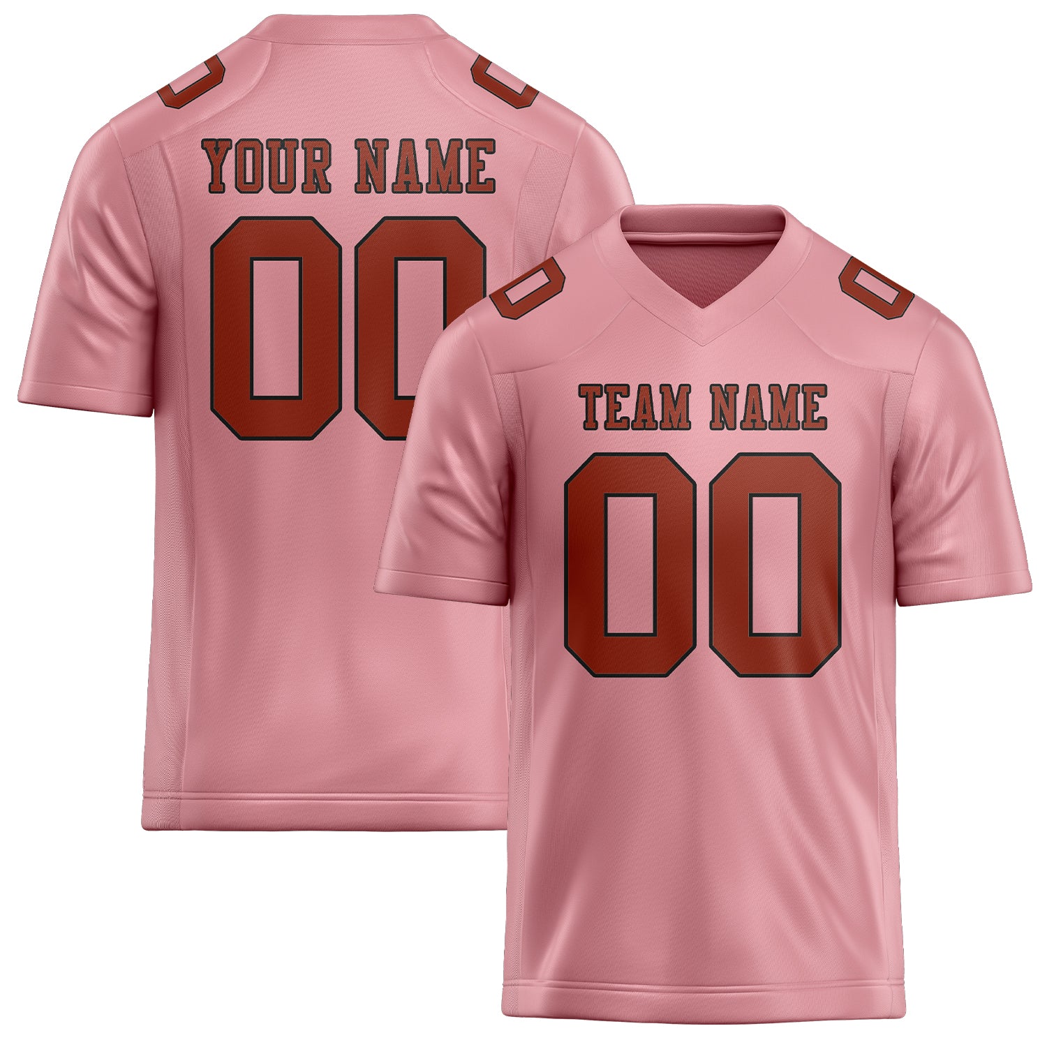 Custom Light Pink Coral Red Football Jersey