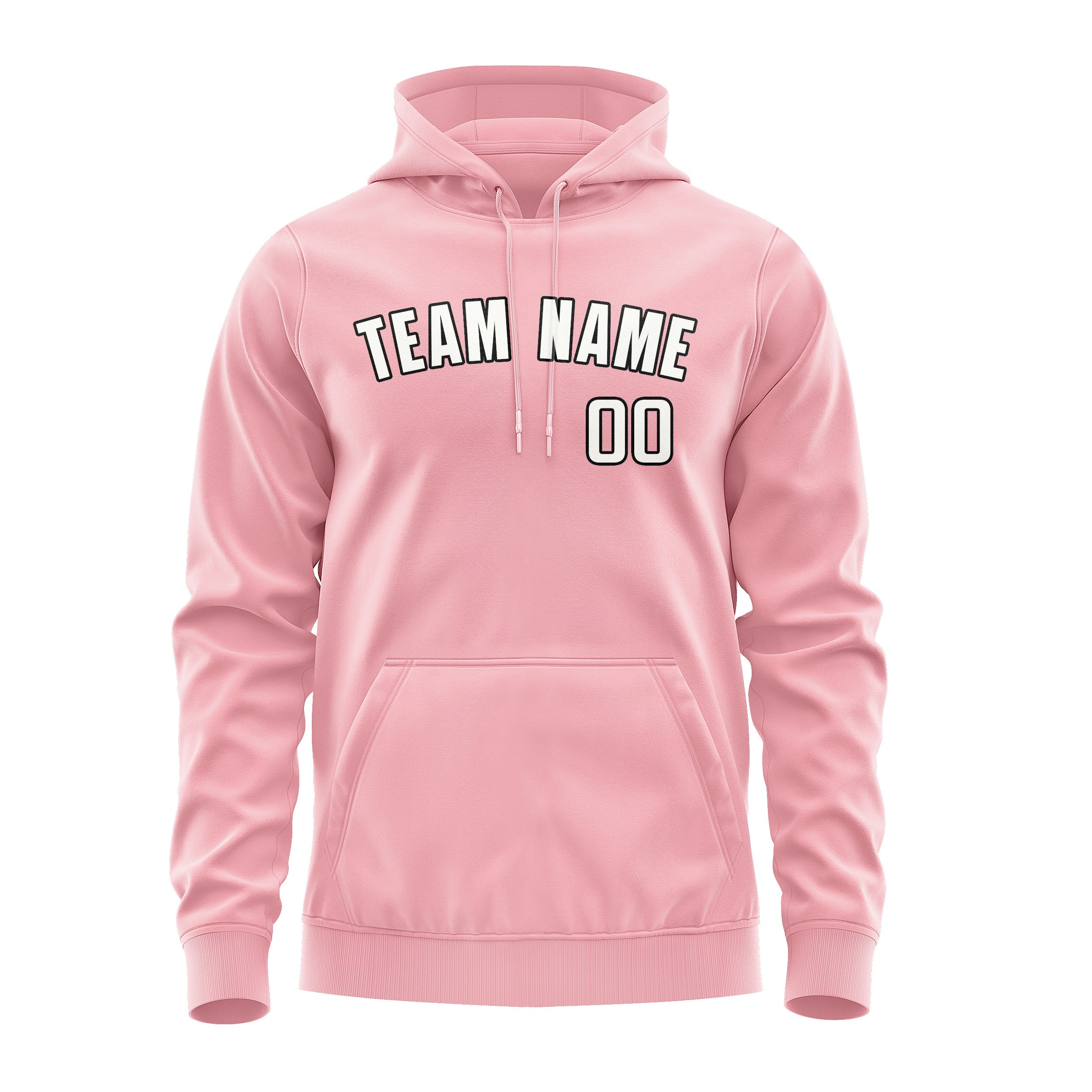 Custom Light Pink White Hoodie