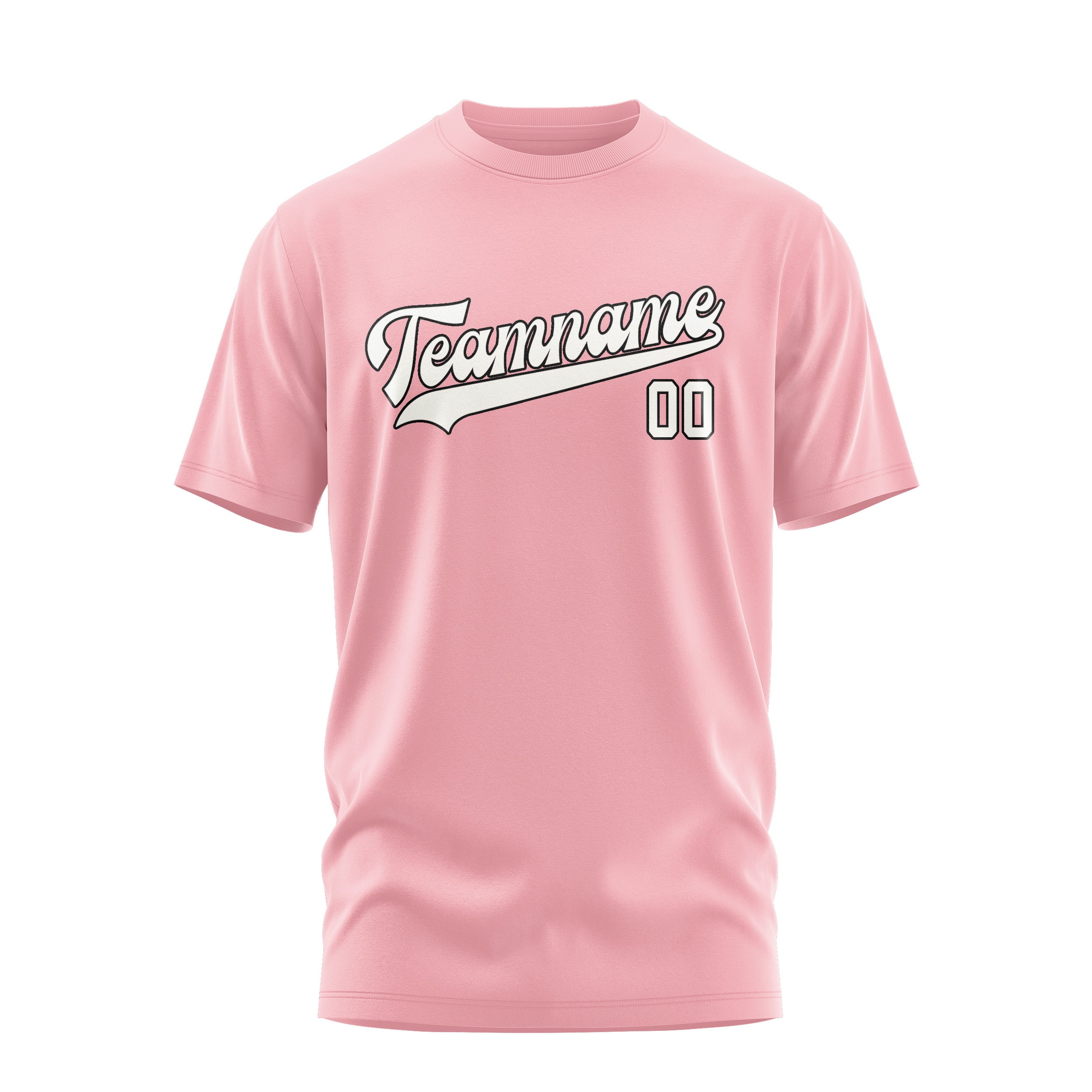 Custom Light Pink White T-Shirt