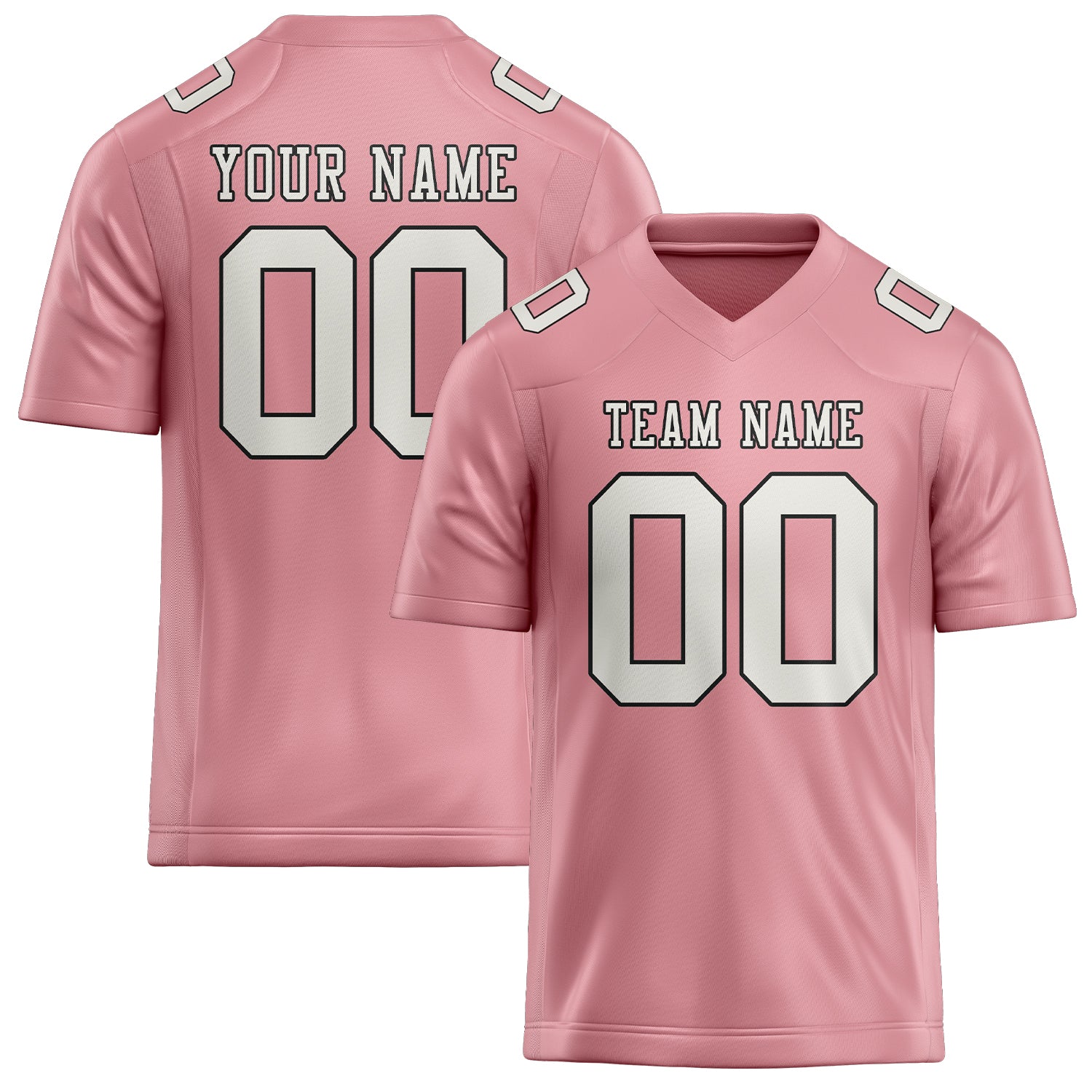 Custom Light Pink White Football Jersey