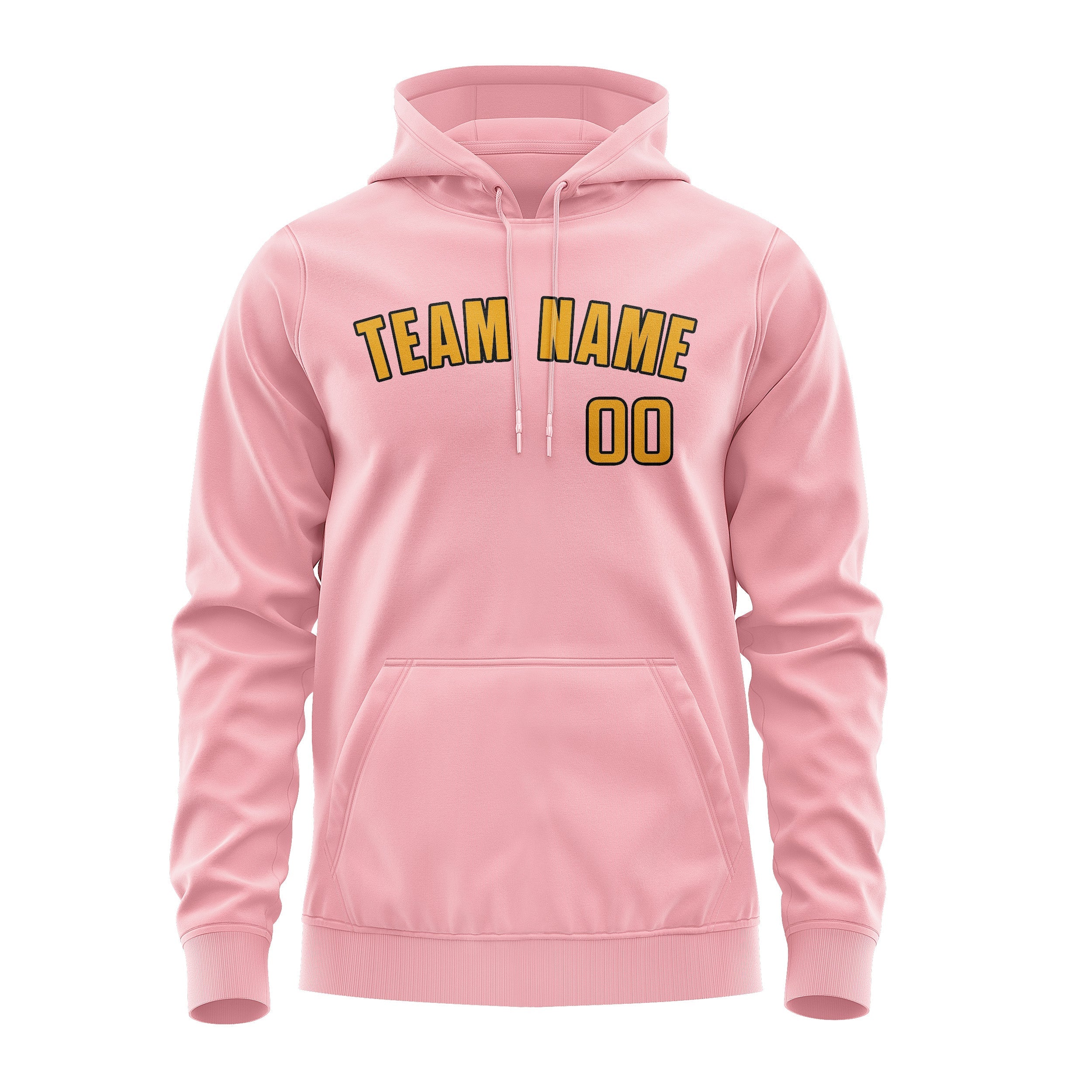 Custom Light Pink Yellow Hoodie