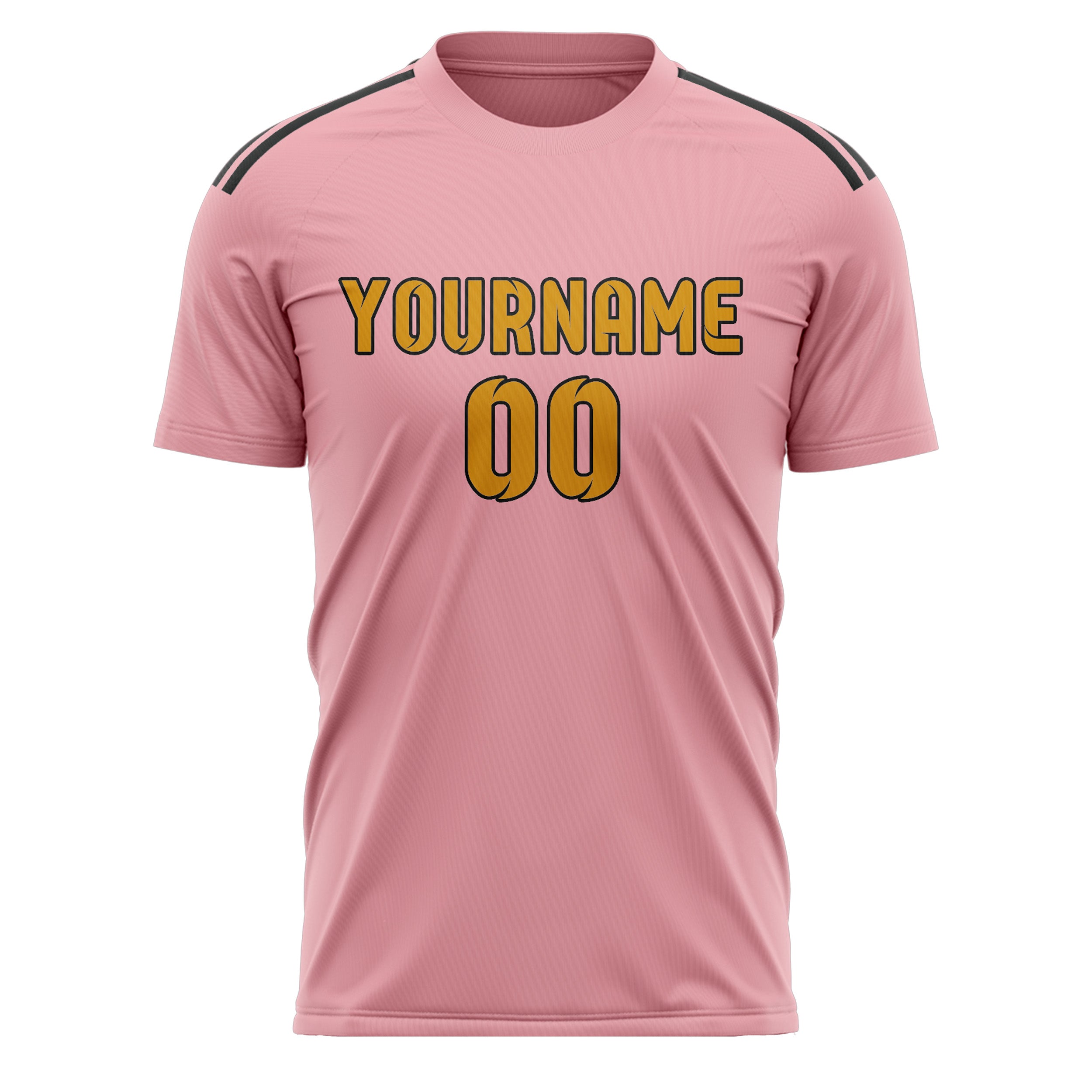 Custom Light Pink Yellow Soccer Jersey