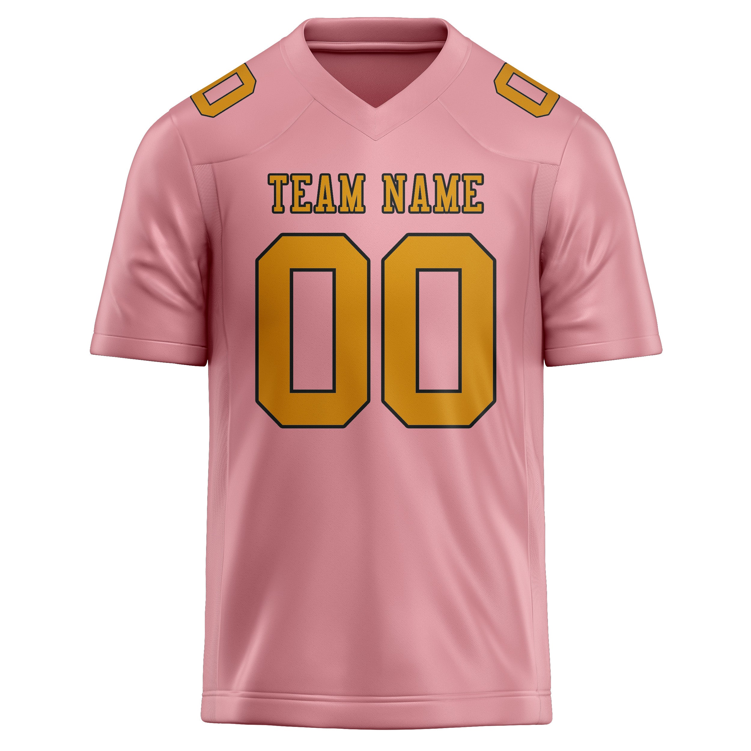 Custom Light Pink Yellow Football Jersey