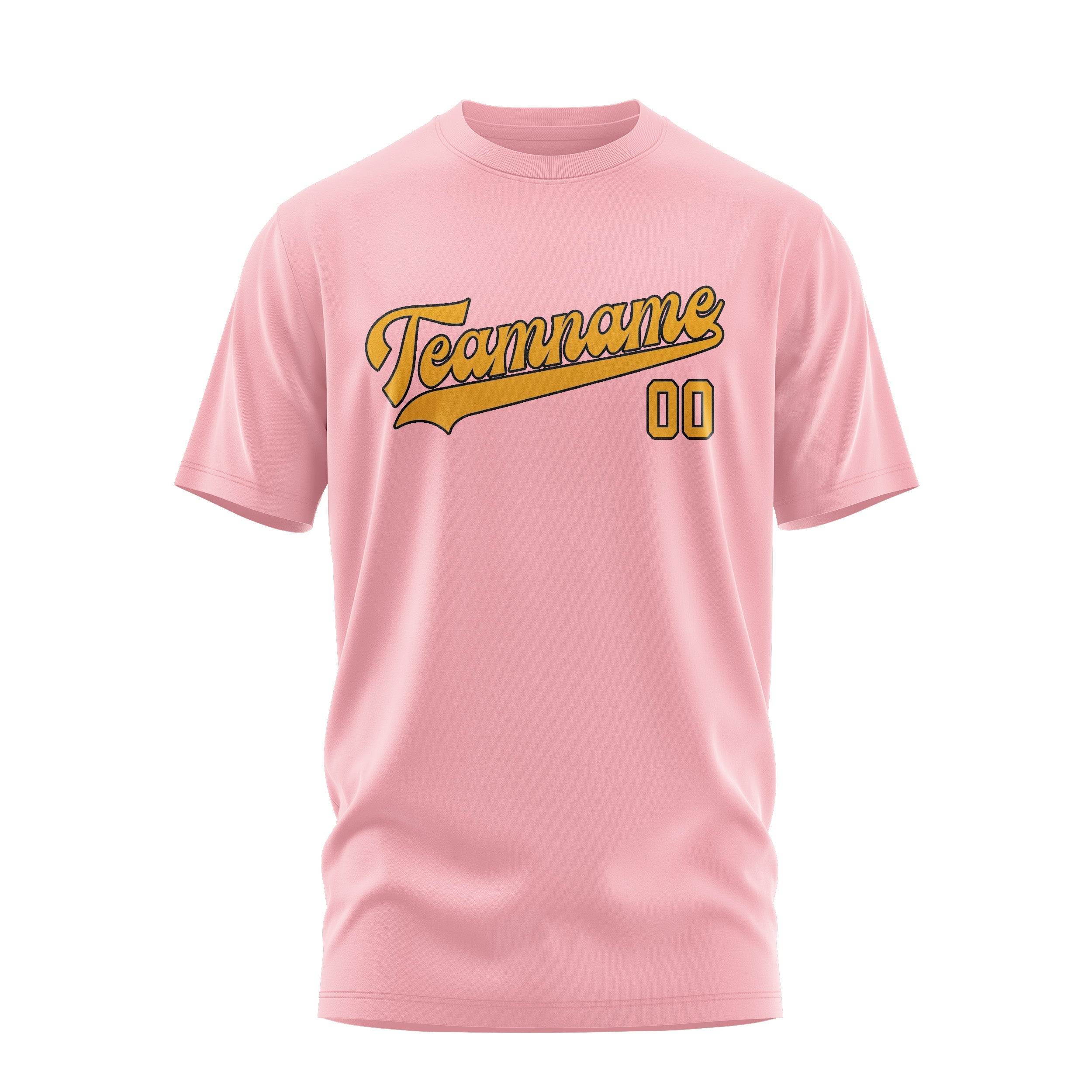 Custom Light Pink Yellow T-Shirt
