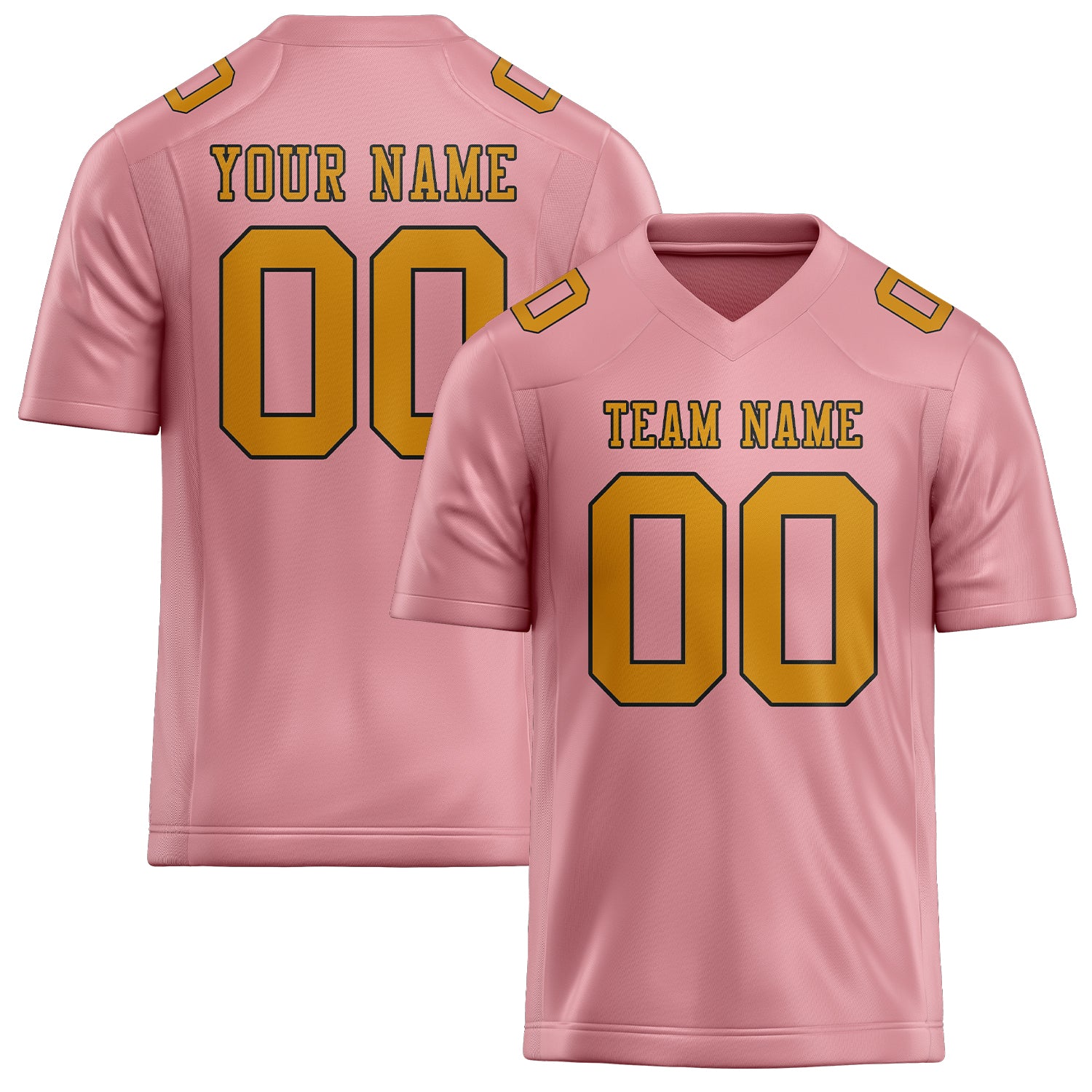 Custom Light Pink Yellow Football Jersey