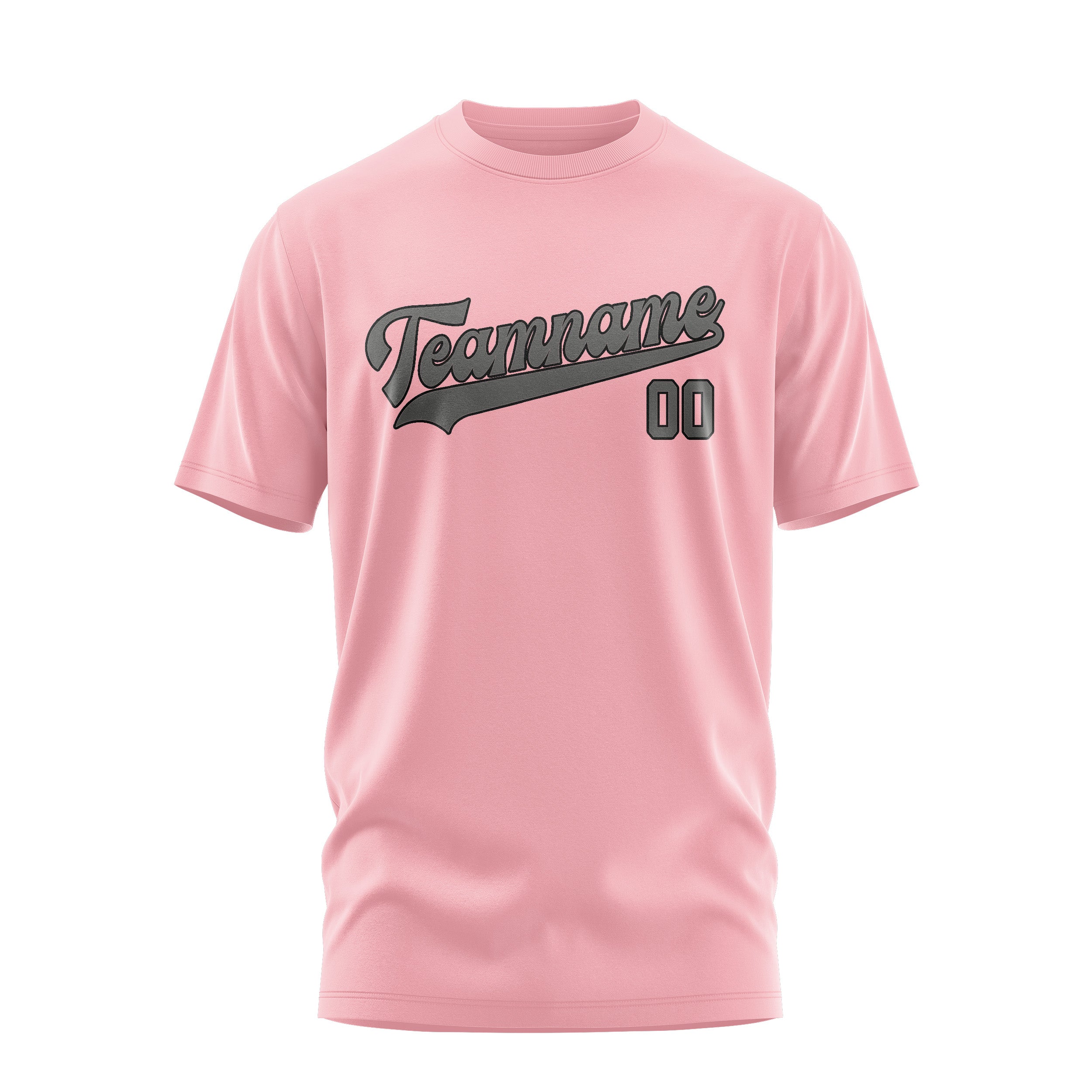 Custom Light Pink Dark Grey T-Shirt