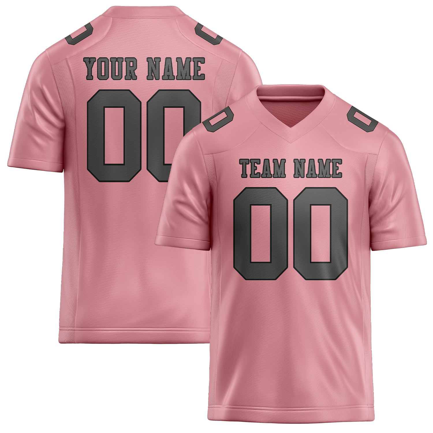 Custom Light Pink Dark Grey Football Jersey