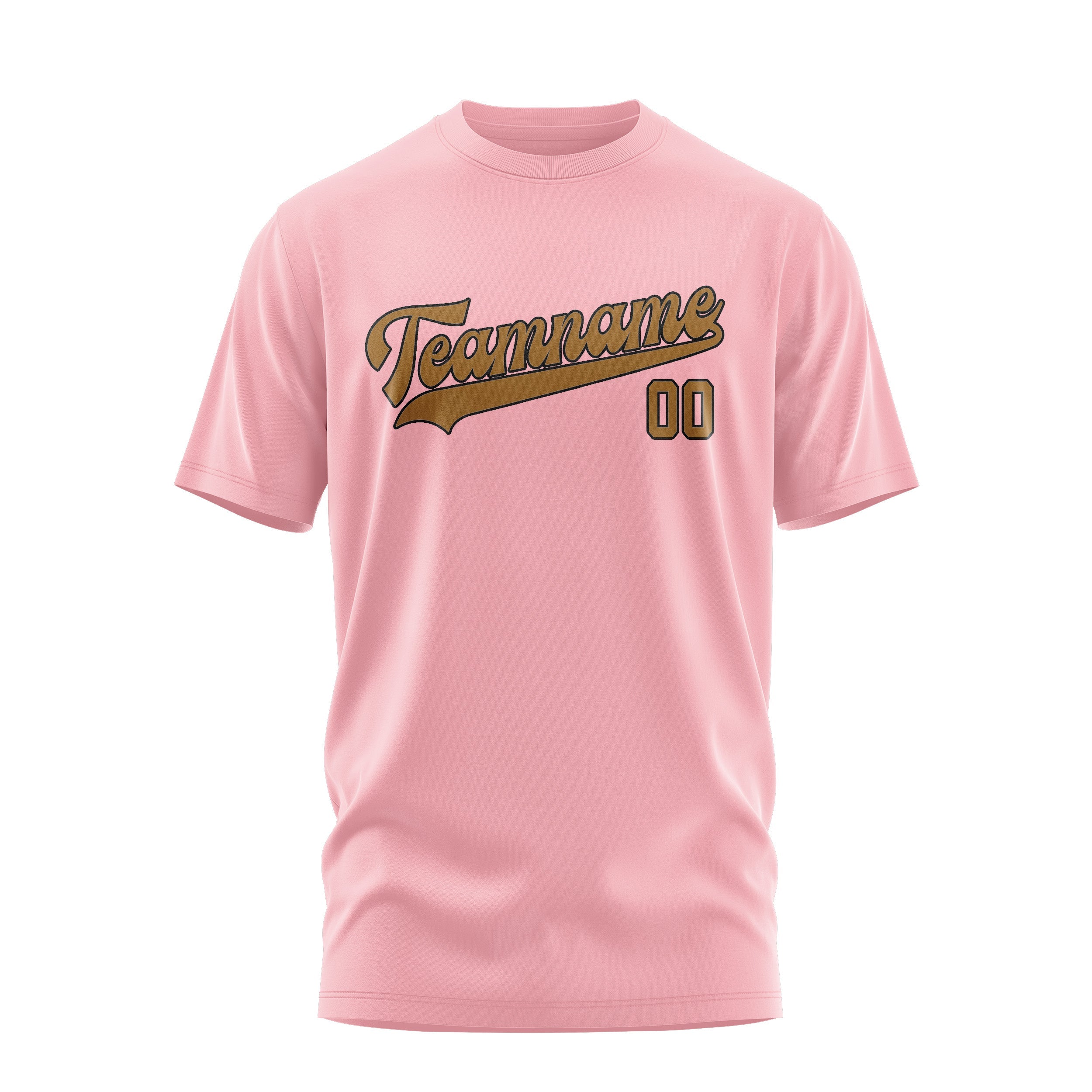 Custom Light Pink Khaki T-Shirt