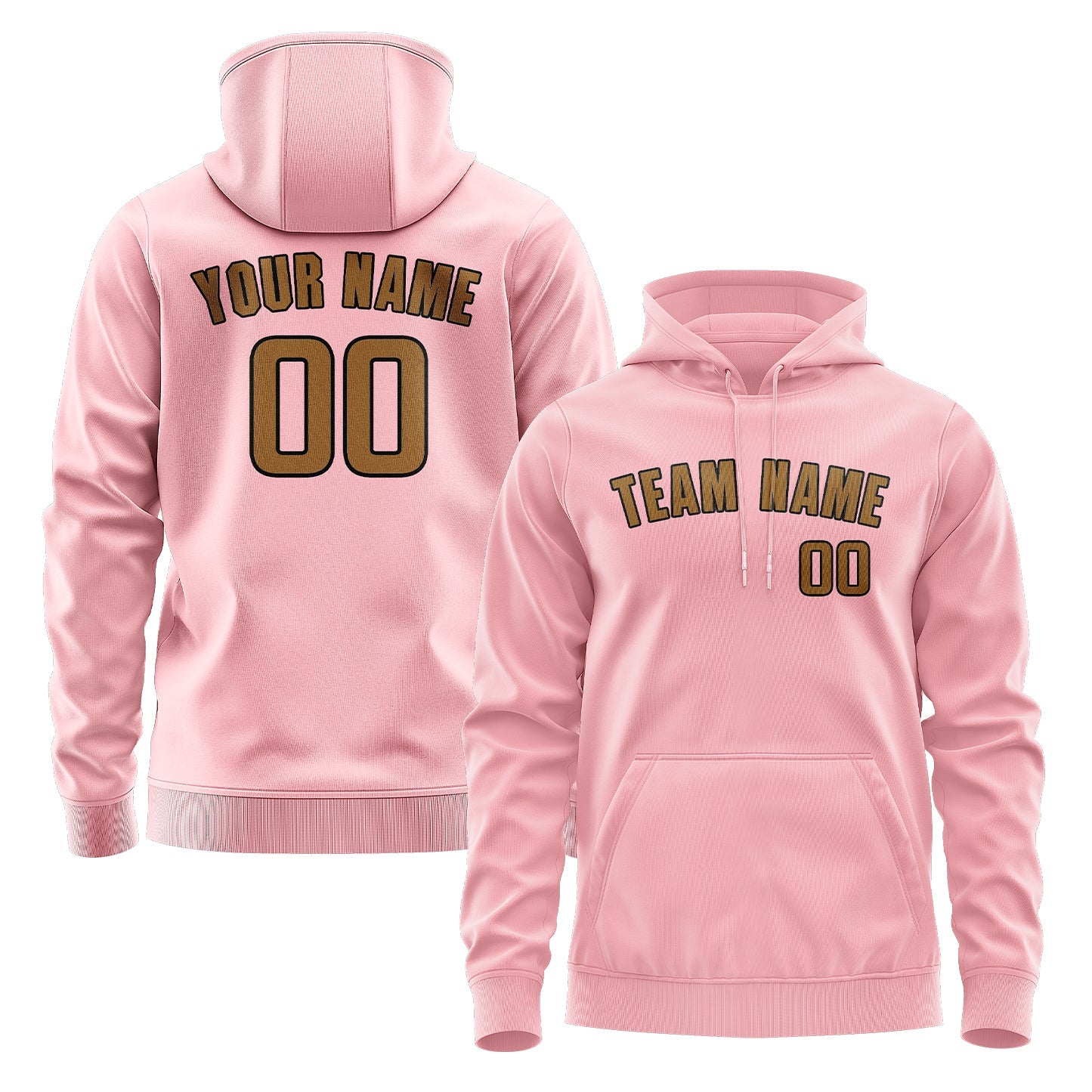 Custom Light Pink Khaki Hoodie
