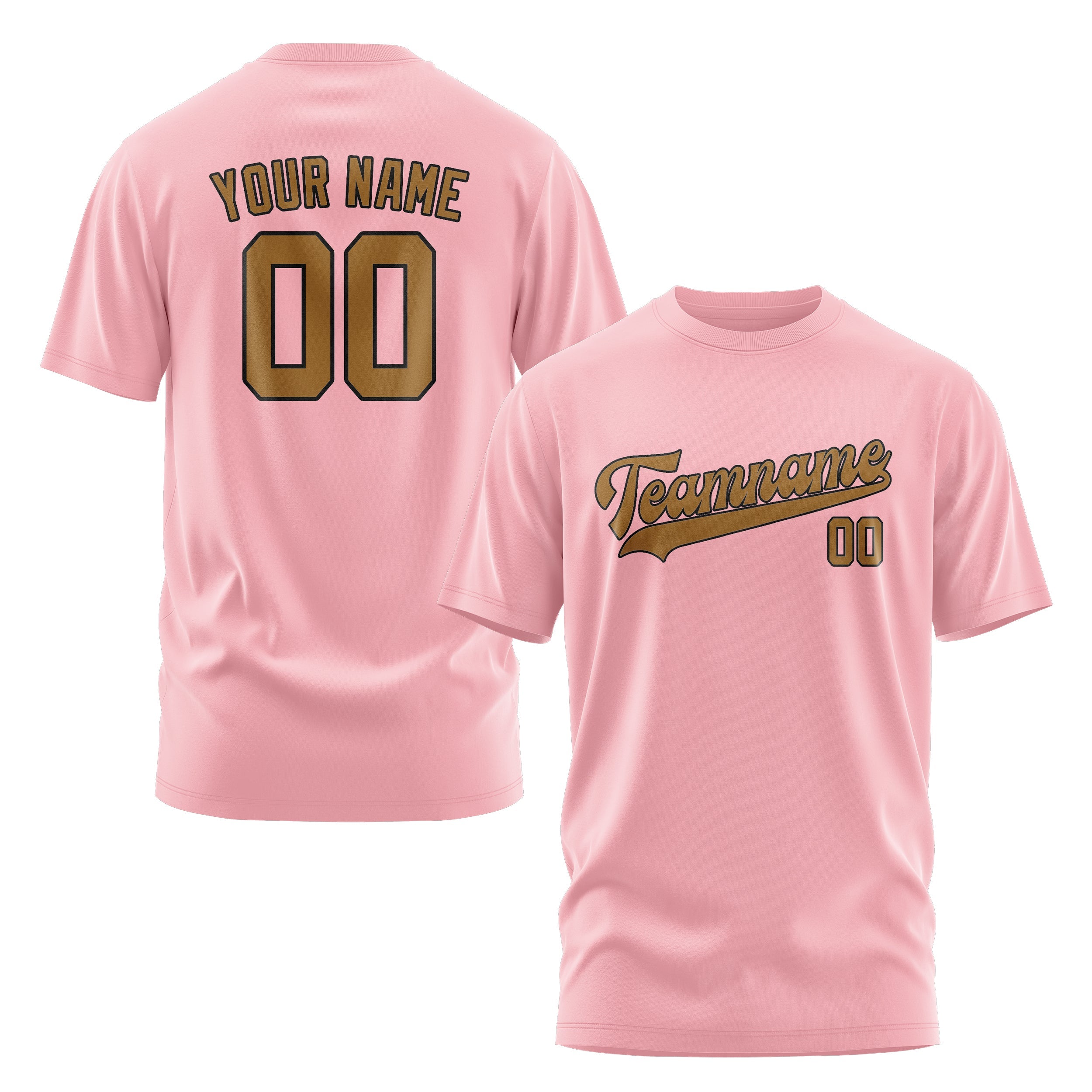 Custom Light Pink Khaki T-Shirt